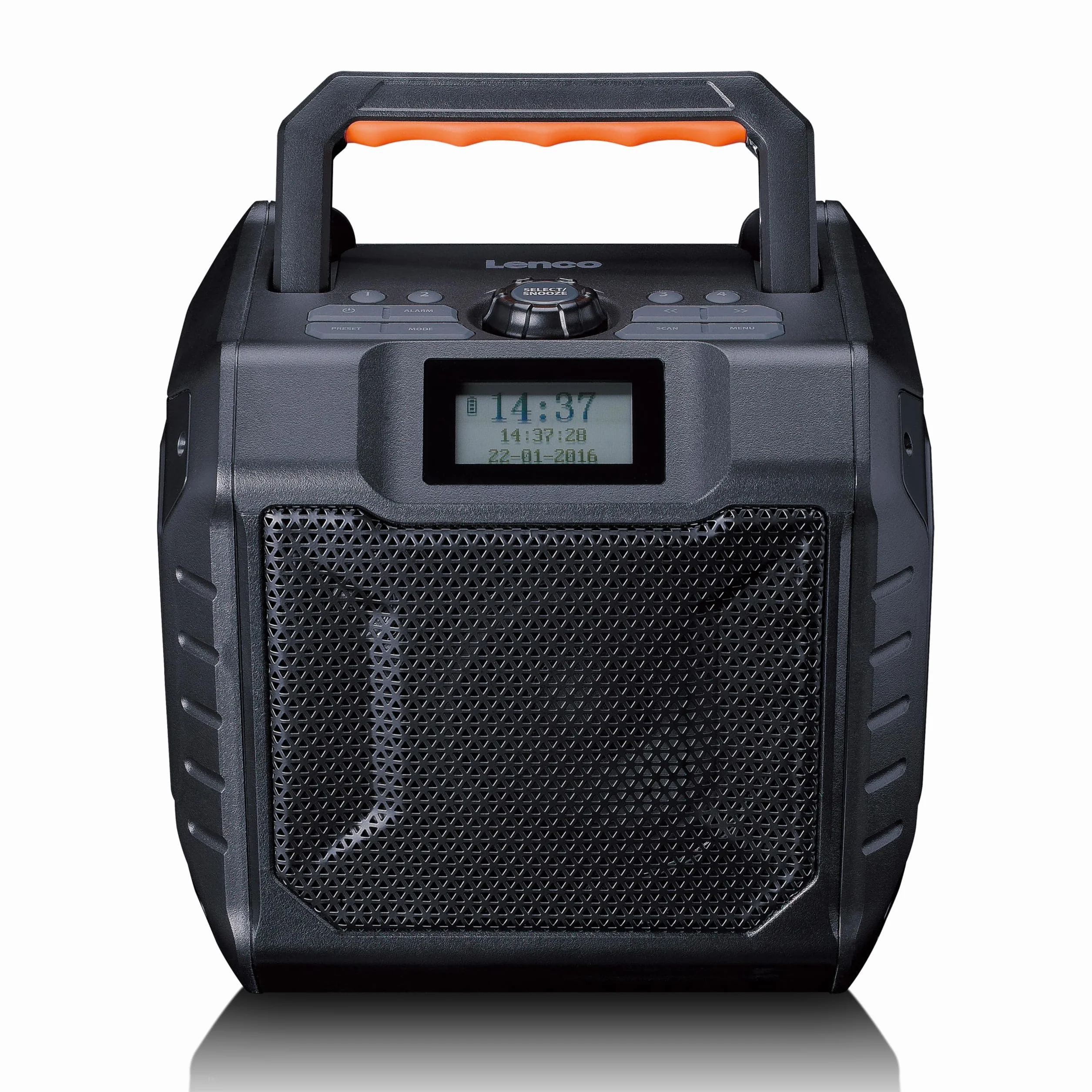 Lenco ODR-160BK radio outdoorowe – radio DAB+/FM, głośnik Bluetooth, odporny na uderzenia i wodoszczelny, czytnik kart SD, AUX-In, 35 W RMS, 20 godzin pracy baterii, funkcja ładowania USB