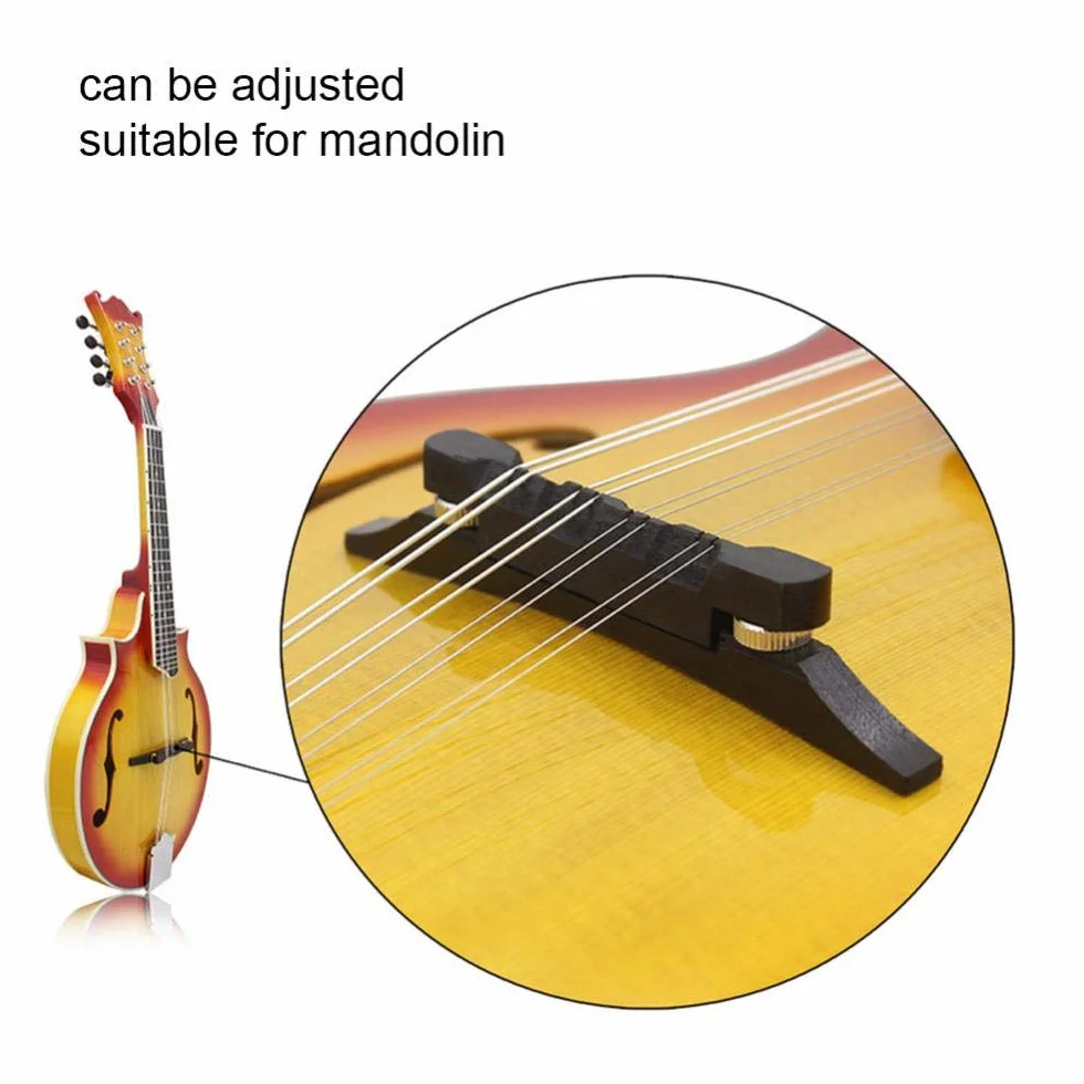 Alomejor Rosewood Mandolina String Bridge Profesjonalny most mandolinowy regulowany kompensowany mostek wysokości do części mandoliny