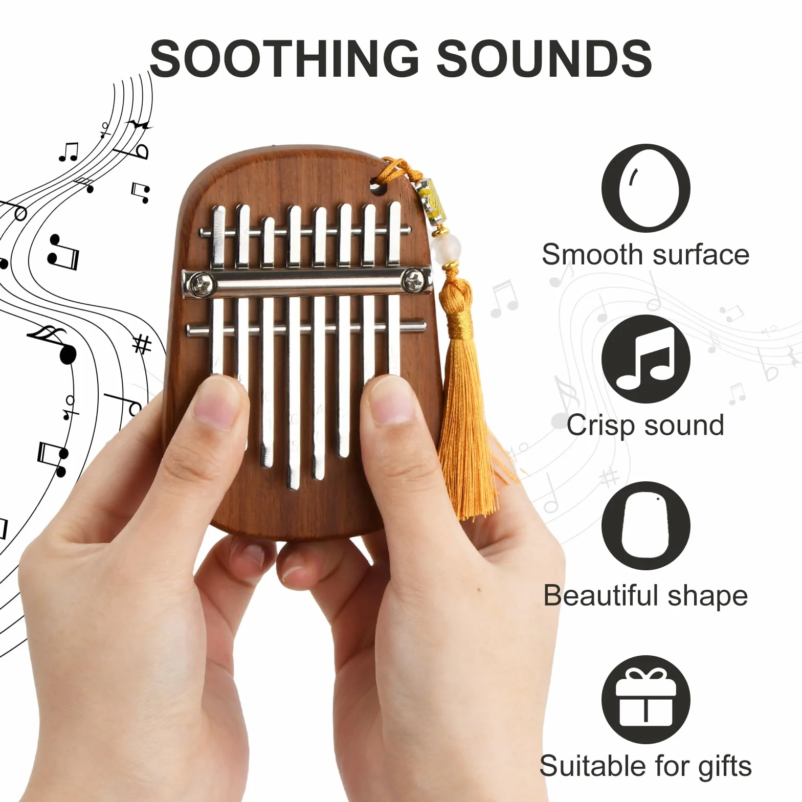 Kalimba Instrument, kalimba pianino na kciuk, mini instrument kalimba z 8 przyciskami, instrument muzyczny na palec fortepian, marimba, dla dzieci, dorosłych i miłośników muzyki