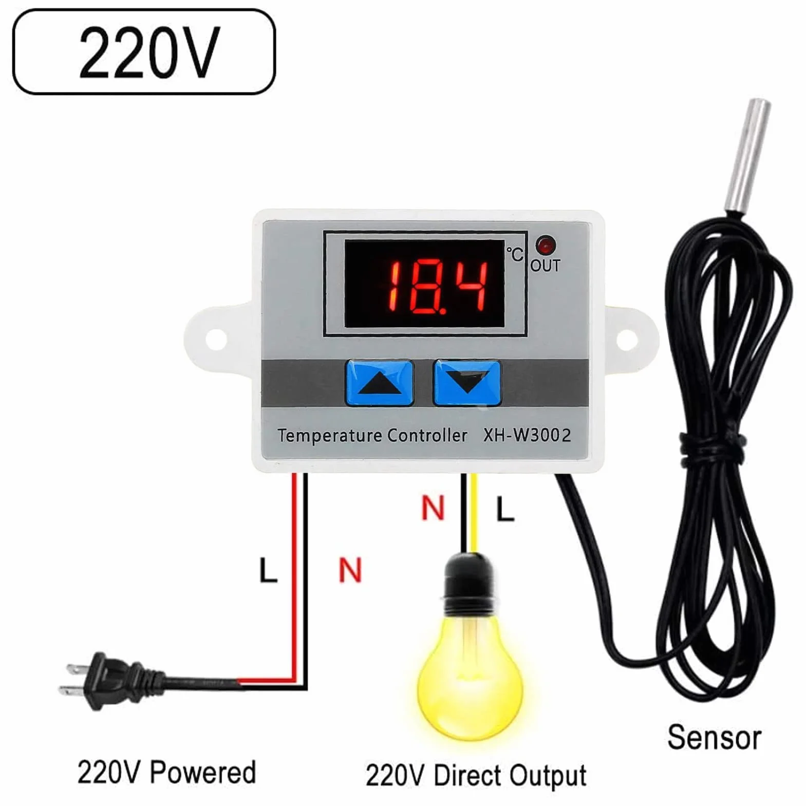 Termostat cyfrowy z regulatorem temperatury do klimatyzacji i ogrzewania (AC220V)
