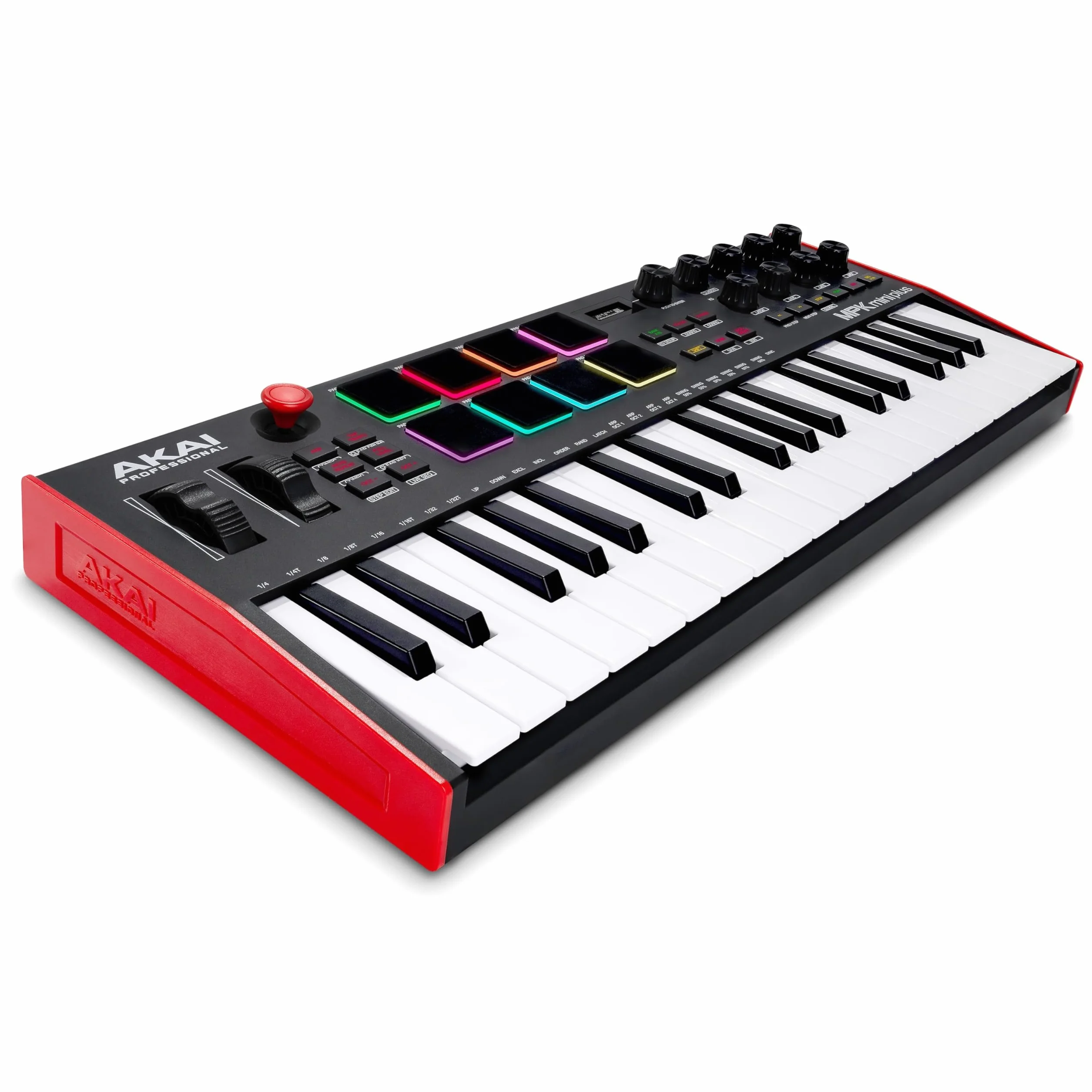 Akai Professional MPK Mini Plus – klawiatura sterująca USB MIDI z 37 miniklawiszami, 8 padami MPC, sekwencerem, MIDI/CV/Gate I/O, programem do produkcji muzyki oraz pakietem Native Instruments