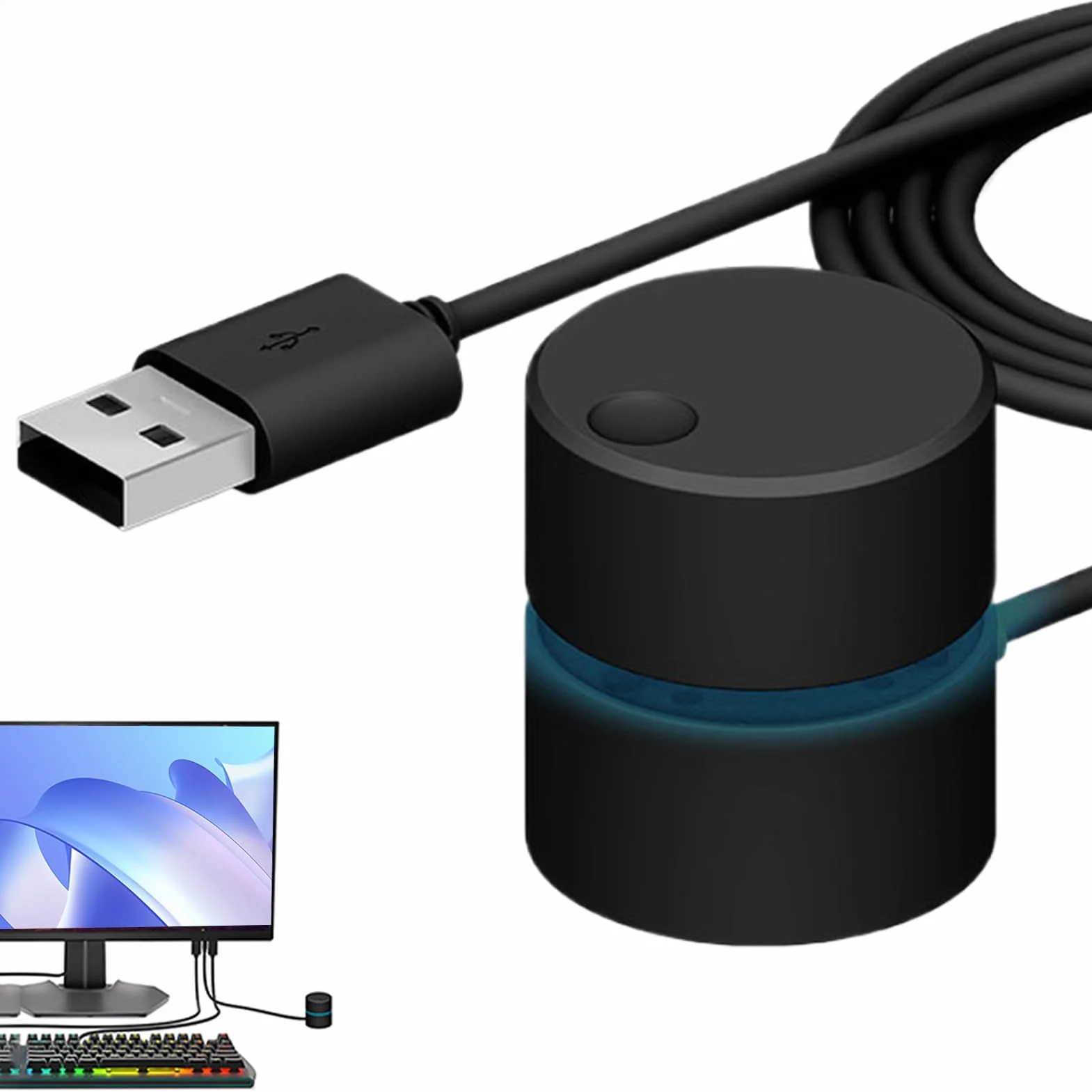 USB regulator głośności, precyzyjny przycisk natychmiastowej regulacji, kontroler multimedialny – do obszarów, systemów audio, komputerów stacjonarnych, do użytku w pomieszczeniach, do nauki i