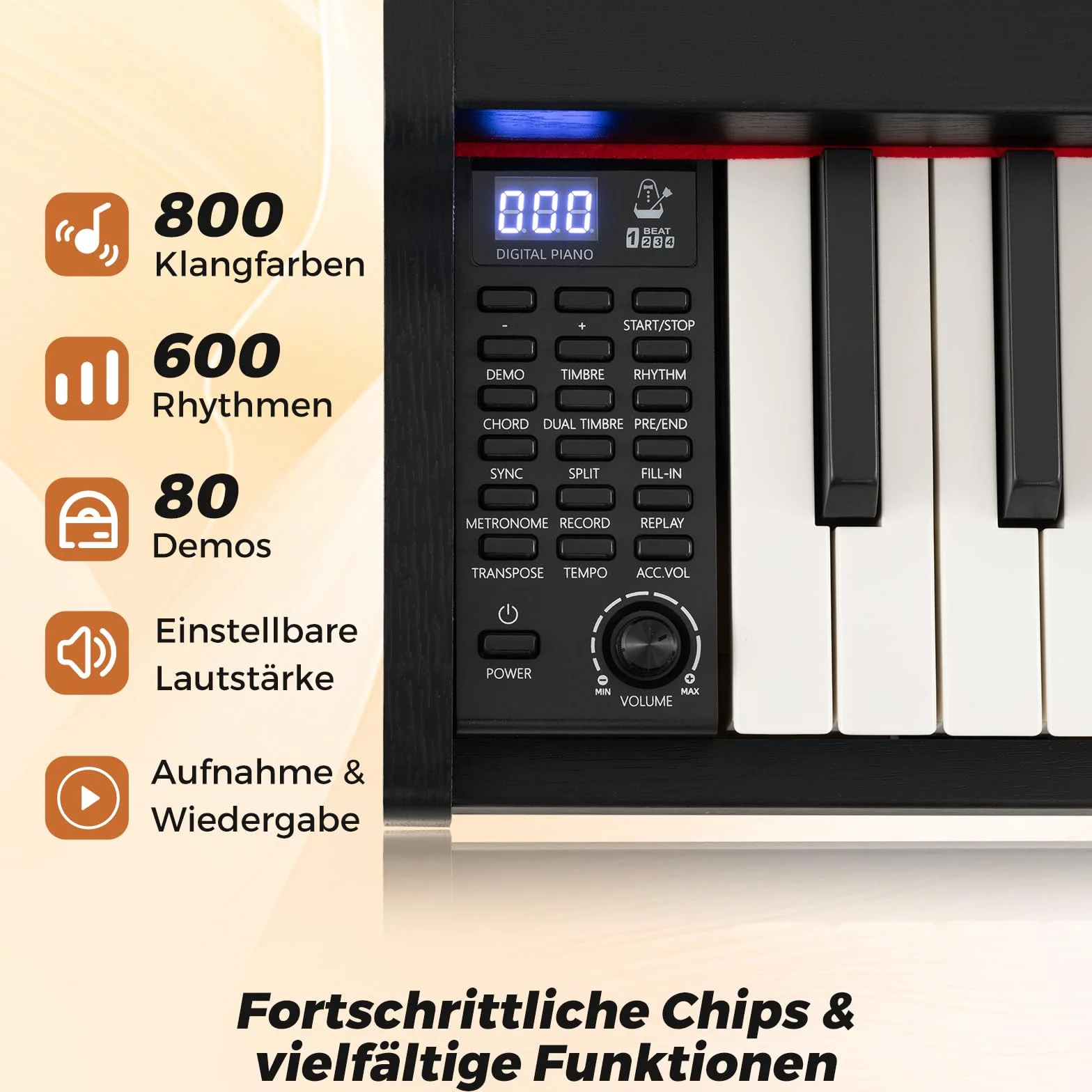 COSTWAY Keyboard Piano 88 klawiszy, pianino cyfrowe z regulowanym stojakiem, potrójnym pedałem i stojakiem na nuty, 2 w 1