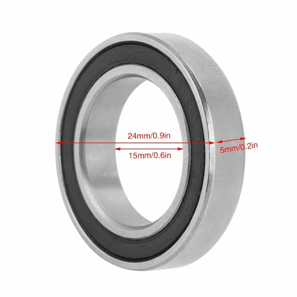 10 szt. Łożysko kulkowe zwykłe Łożysko gumowe z uszczelnieniem 15 × 24 × 5 mm Łożysko kulkowe 6802-2RS Łożysko kulkowe o dużej prędkości