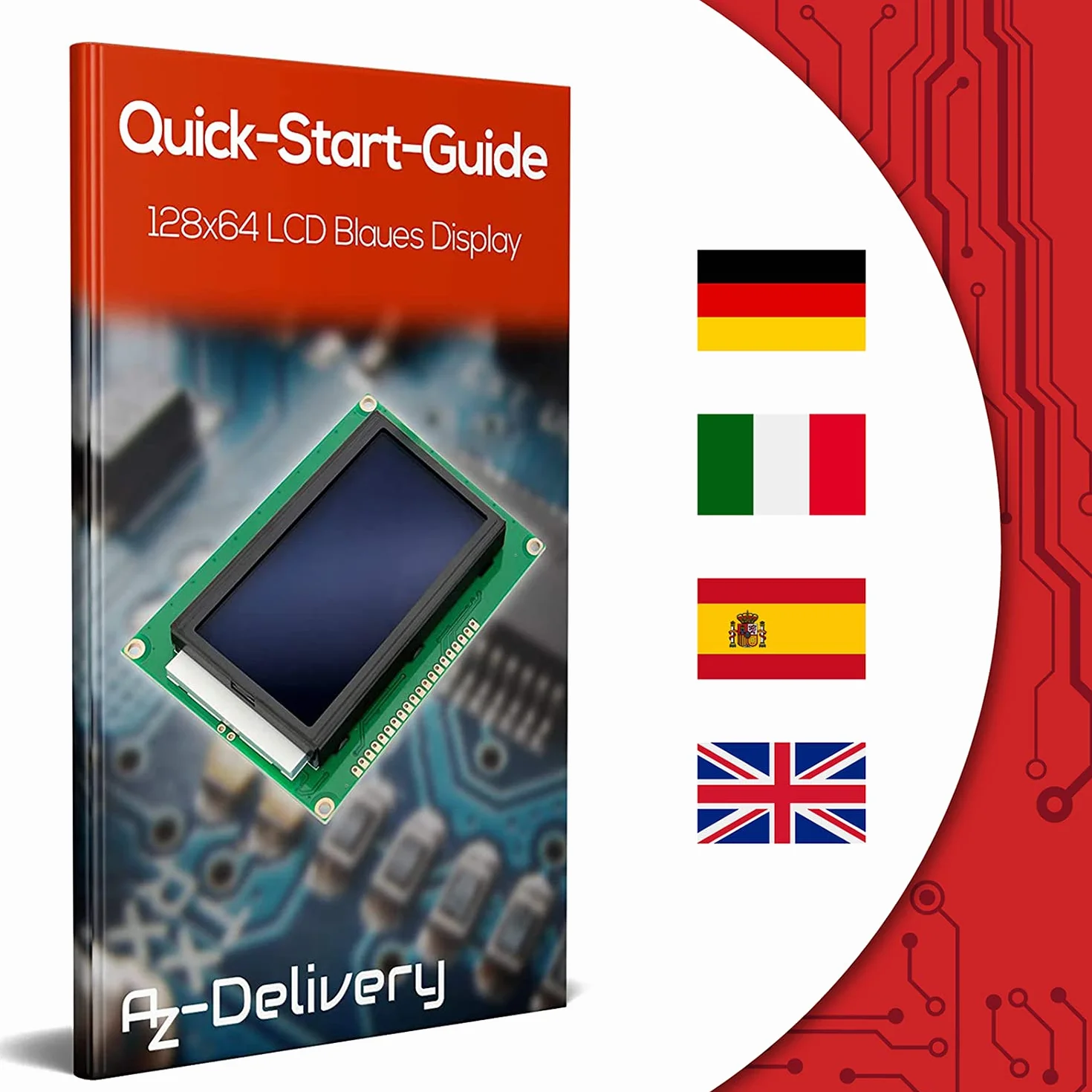 AZDelivery 3 x LCD Display 128 x 64 Pixel 12864 Display KS0108/KS0107 z 4x20 znaków z niebieskim tle i białe znaki kompatybilny z Arduino i Raspberry Pi tym e-Book!