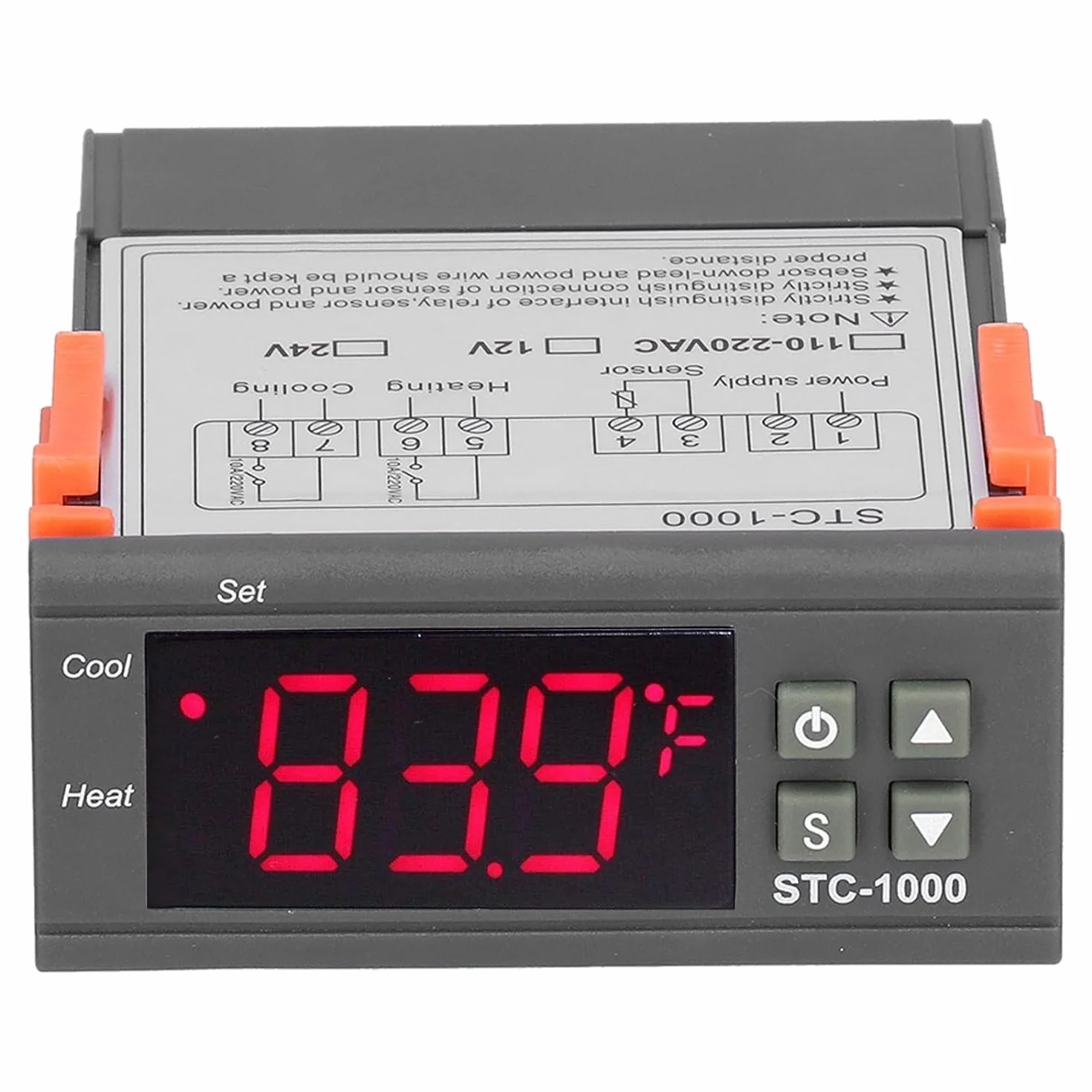 Regulator Temperatury Cyfrowy -1000 Cyfrowy Termostat do Chłodzenia i Grzania z Czujnikiem Lodówka i Fermentor (AC110~220V)