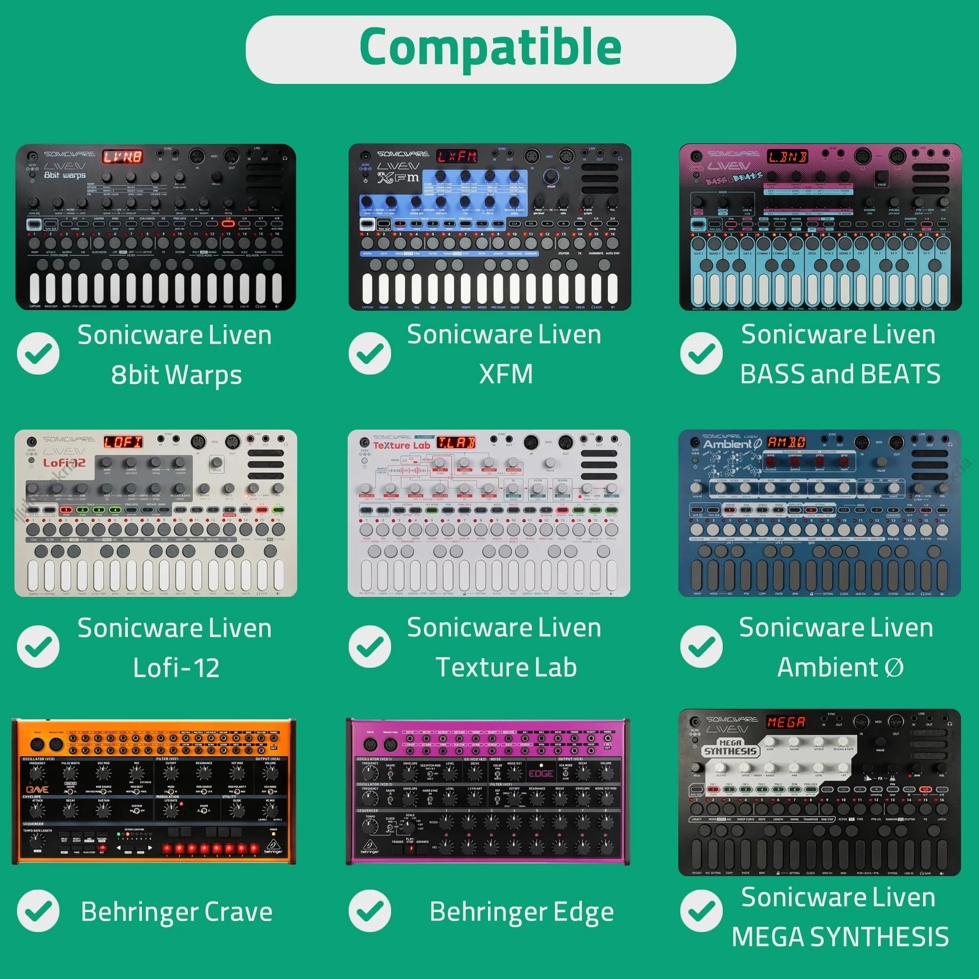 Geekria Etui transportowe na interfejs audio, kompatybilne z SONICWARE Liven Ambient Ø / 8bit Warps/MEGA SYNTHESIS/Texture Lab/XFM/Lofi-12, torba podróżna z twardą skorupą EVA (Ciemnoszary)