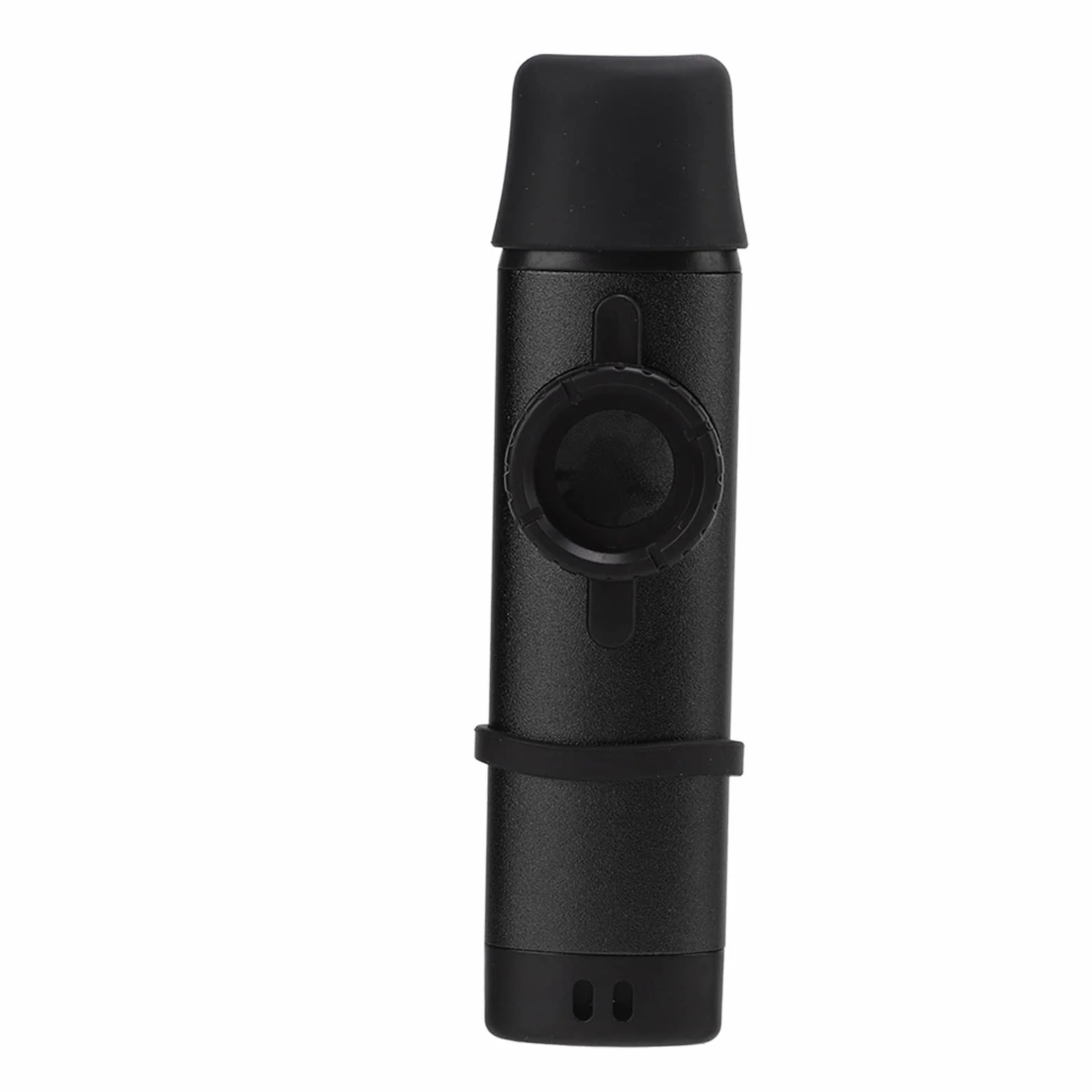 Kazoo Regulowany Ustnik z żywicy Metalowe Instrumenty Muzyczne Kazoos z Membranami Fletu ze Smyczą(Czarny)