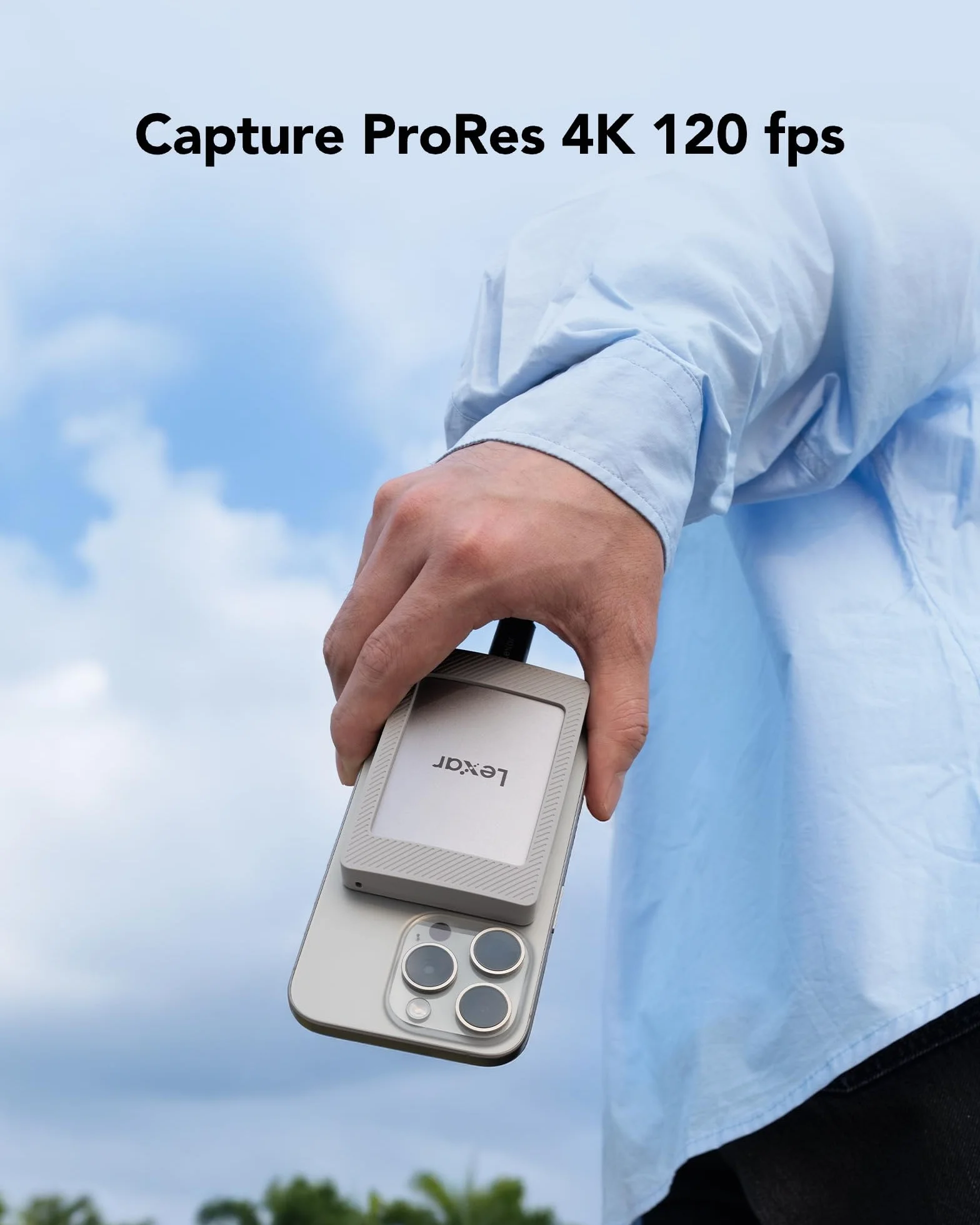 Lexar Dysk SSD ES4 Portable z zestawem magnetycznym 2TB, zewnętrzny dysk SSD USB 3.2 Gen2 1050 MB/s odczytu i 1000 MB/s zapisu, kompatybilny z iPhone 15/16, PC i Mac, laptopami typu C, tabletami, PS5