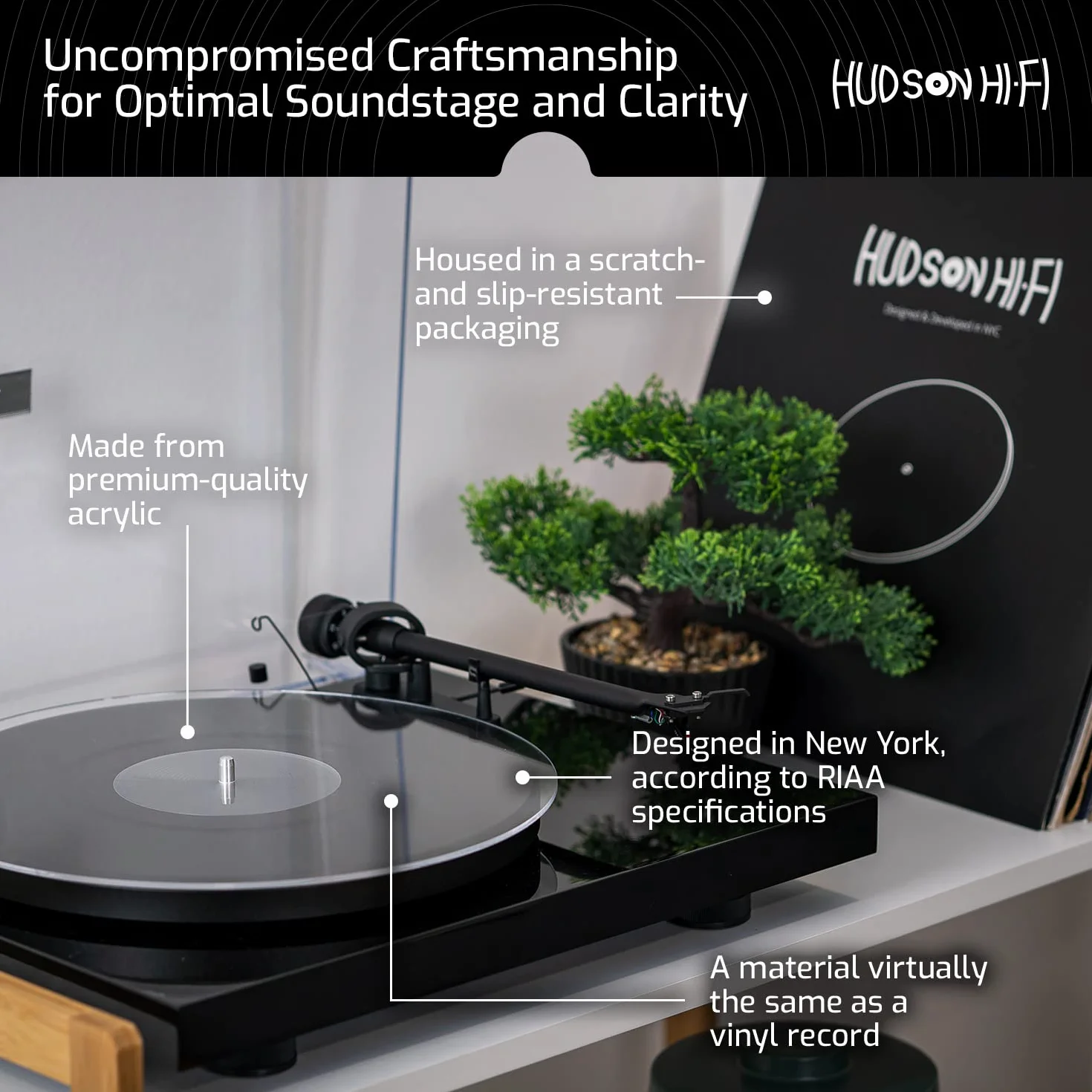 Acrylic Turntable Mat - Transparent - LP Slipmat