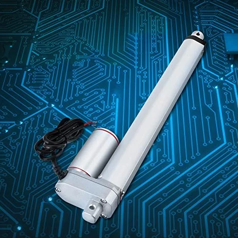 Siłownik liniowy elektryczny 50 mm / 100 mm / 150mm / 200mm / 250mm / 300mm / 400 mm / 500 mm 12VDC JS-TGZ-U1 Elektryczny pręt napędowy z wspornikami montażowymi (300 mm)