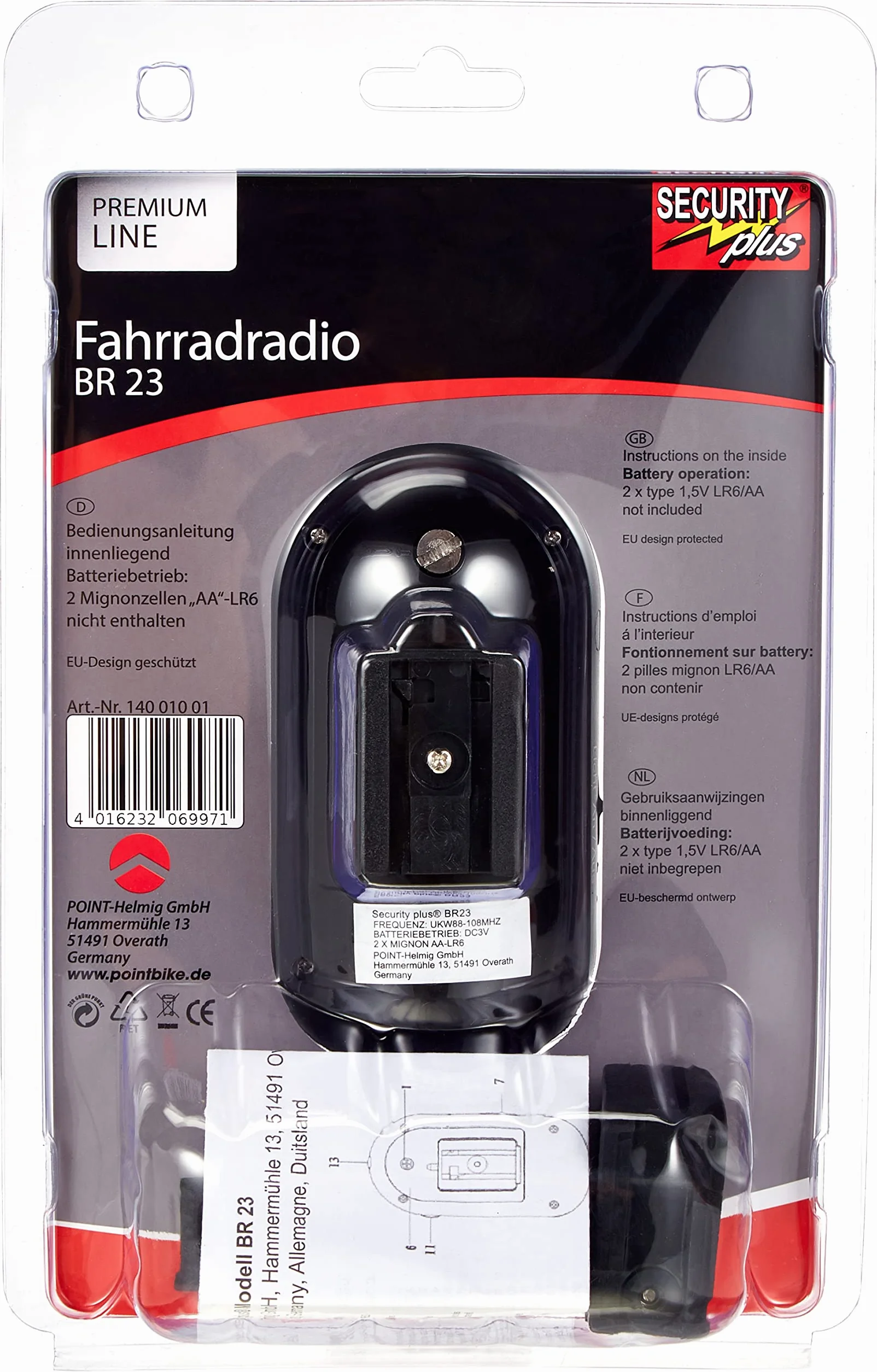 Wyłączone - nie używać z oświetleniem LED i radia Security Plus Fun-Collection BR 23 one size, czarny