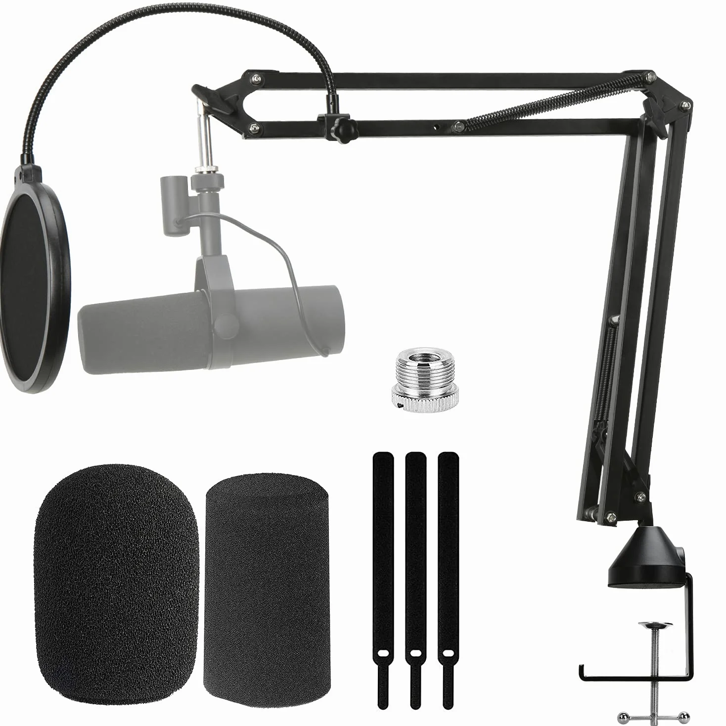 Shure SM7B ramię wysięgnika z filtrem pop – wytrzymały stojak Shure SM7B, nożyce do zawieszenia mikrofonu kompatybilne z mikrofonem Shure Sm7b