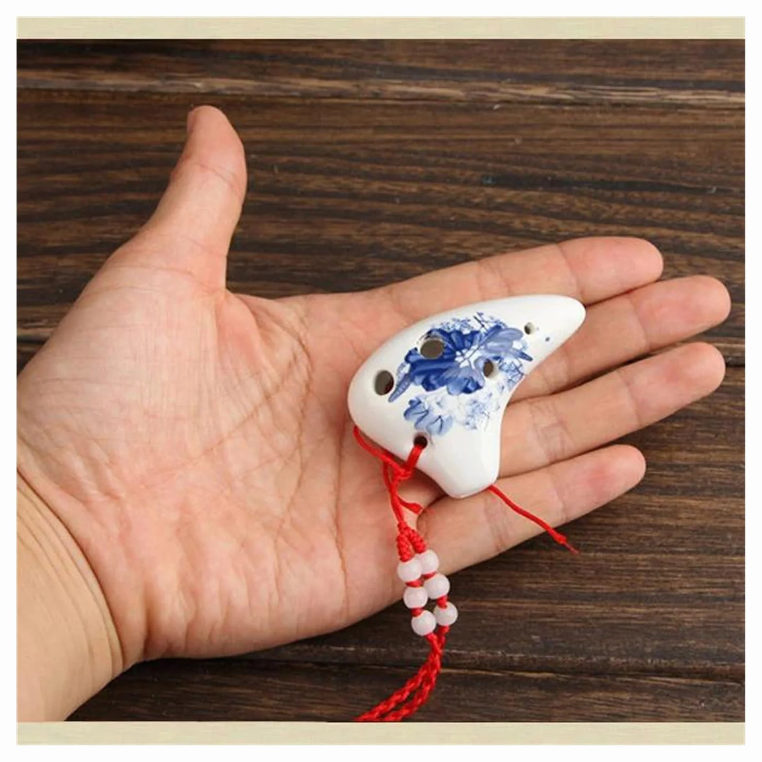 Ocarina 6 otworów D Note początkujący Ocarina Ceramic Professional Ocarina (biały)