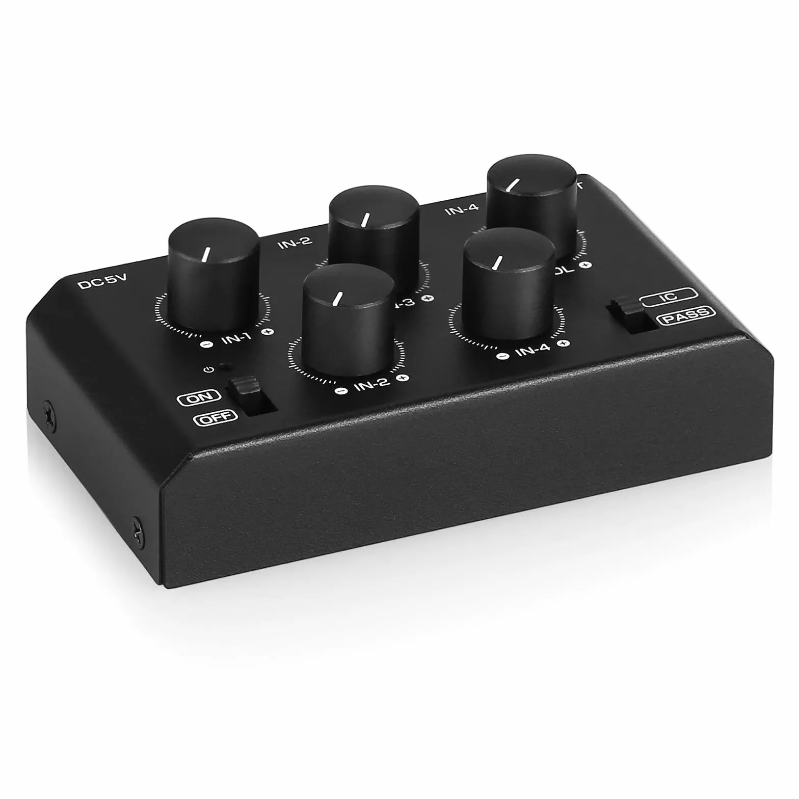Mini stereo 4-kanałowy mikser audio, ultra niski poziom hałasu, mikser domowy / studio/bar