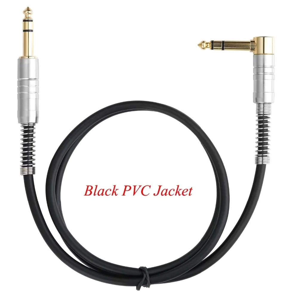 kabel audio do gitary 1/4 ''Jack 90 Stopni 6.5mm Męski Na Męski Stereofoniczny Kabel Audio Podwójnie Ekranowany Do Elektrycznego Miksera Gitarowego Wzmacniacz 3 Szt. (Color : 10m)
