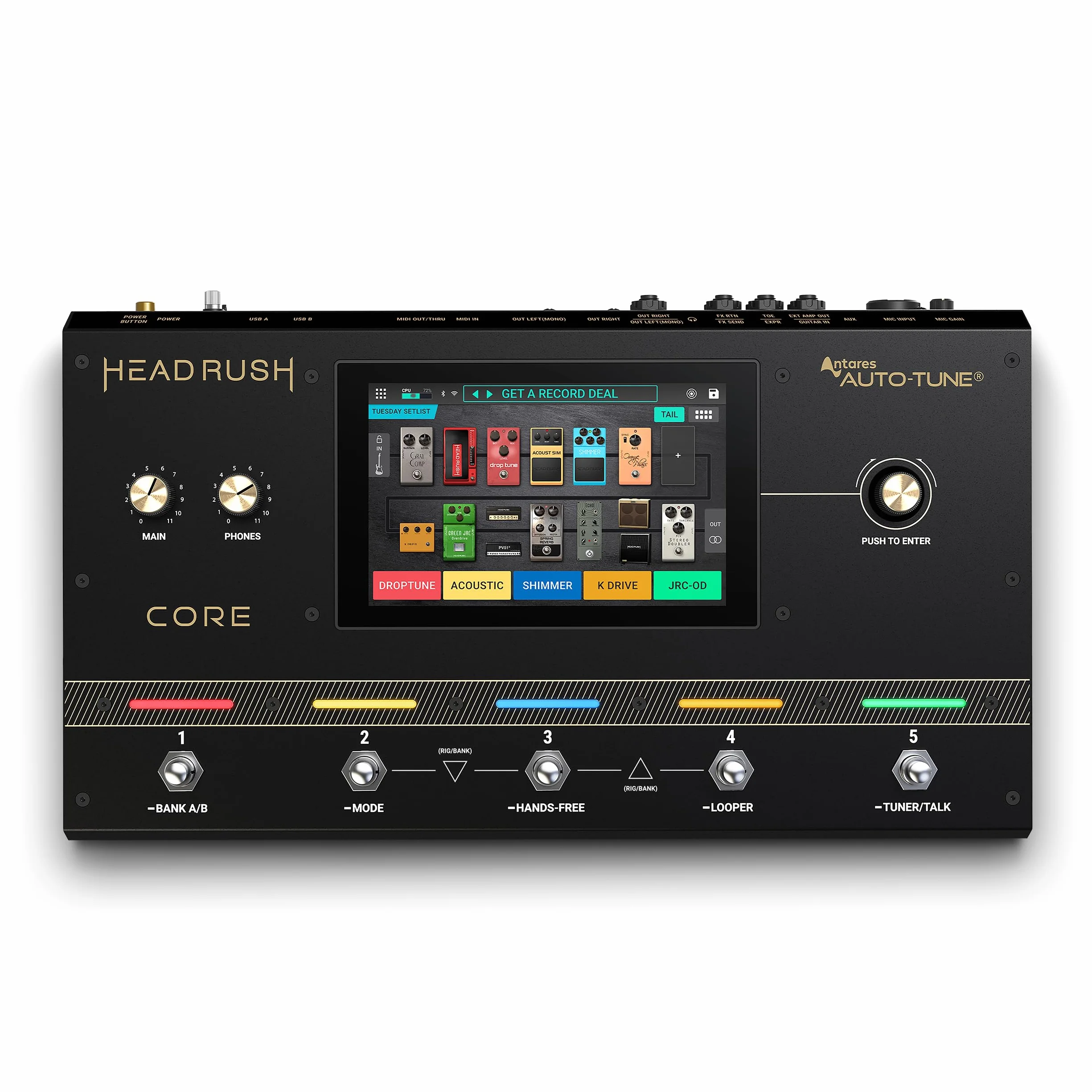 HeadRush Core Wielordzeniowy procesor gitarowy i wokalny z modelowaniem wzmacniaczy, looper, Auto-Tune, Wi-Fi, ekran dotykowy, Bluetooth
