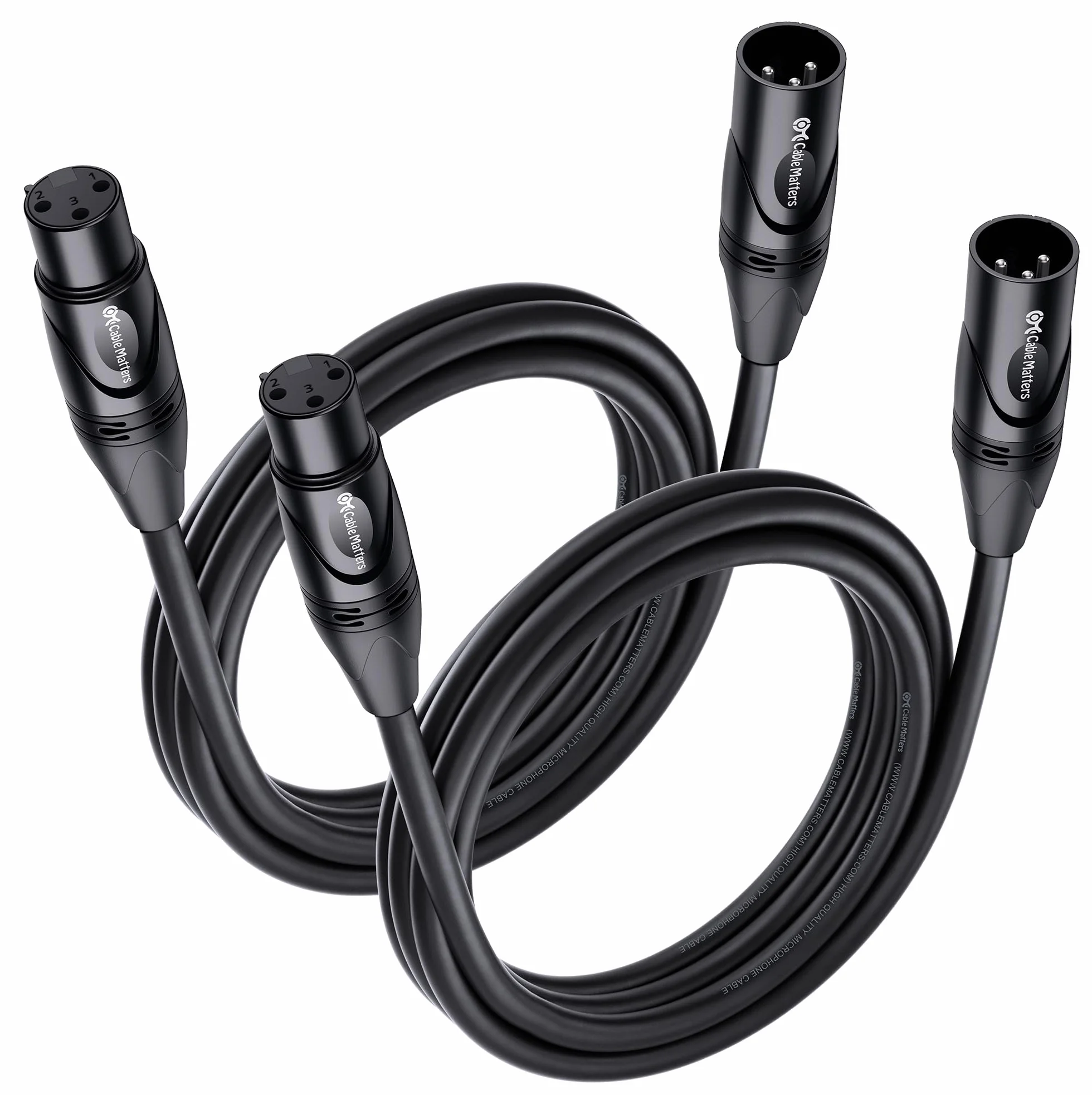Cable Matters 2-pak Premium XLR na kabel mikrofonowy XLR 1,8 m