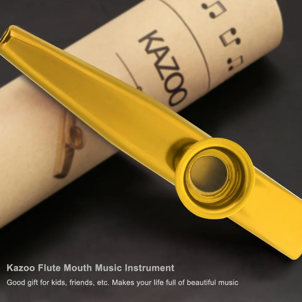 Metal Kazoo Guitar Ukulele Violin Companion Accessory (Gold)