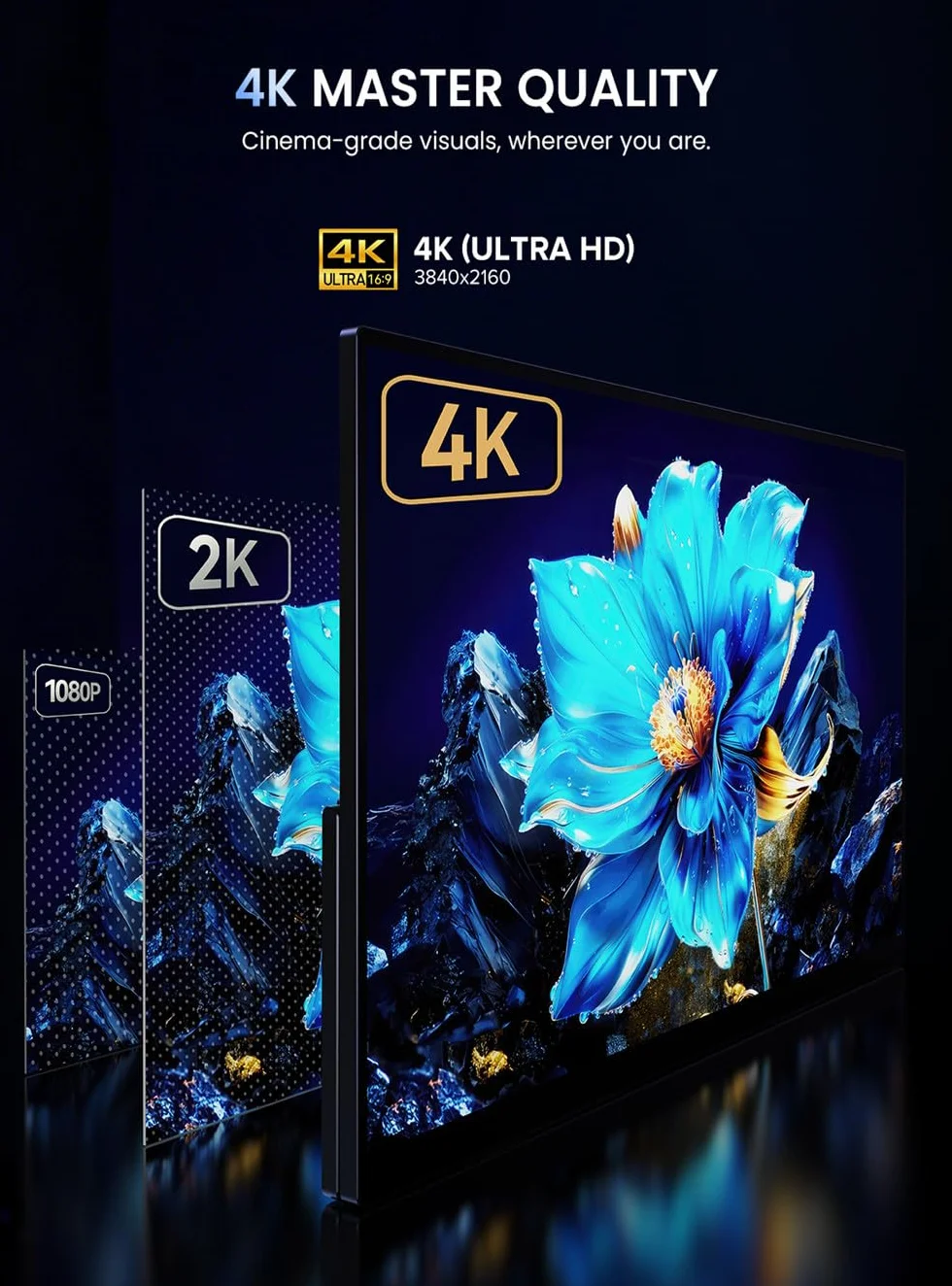 UPERFECT Przenośny monitor 4K 15,6 cala z wyświetlaczem IPS 3840 x 2160 UHD IPS HDMI USB C OTG matowy ekran do komputera, laptopa, telefonu komórkowego, PS4/5, Xbo, Switch, fotografów, edytorów wideo