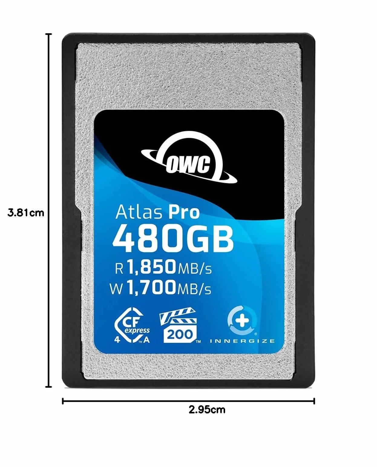 OWC Karta pamięci 480 GB Atlas Pro High Performance Cfexpress 4.0 typu A, profesjonalna klasa, odczyt do 1850 MB/s i prędkość zapisu 1700 MB/s, w zestawie adapter typu A do typu B