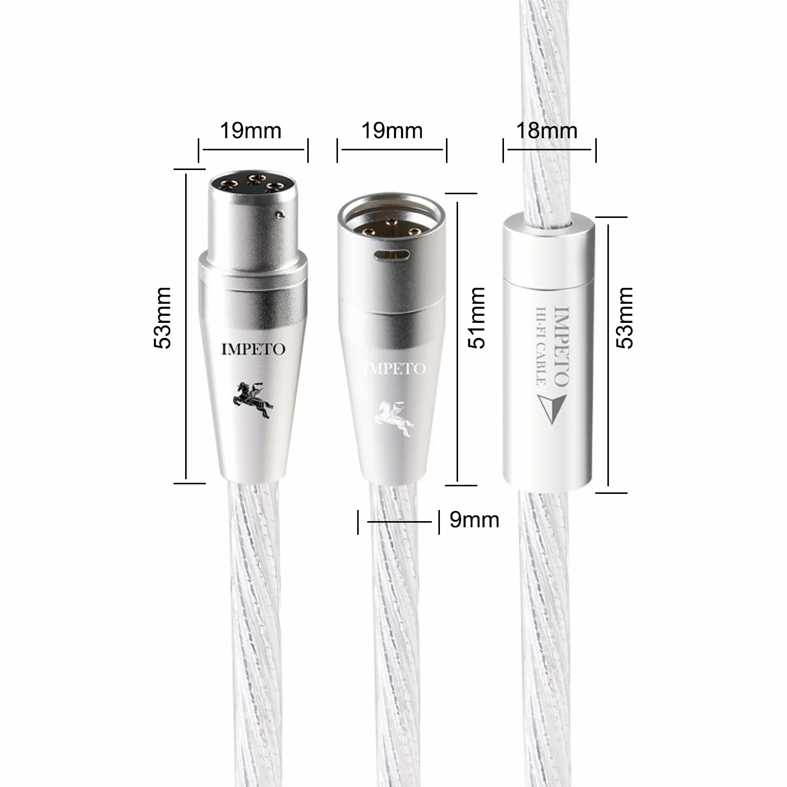 Impeto High end kabel XLR, HIFi, S-OCC 3-stykowy XLR, wtyczka na gniazdo, kabel mikrofonowy do mikrofonu, wzmacniacza, odtwarzacza CD, miksera, głośnika, [1 m, 2 sztuki]