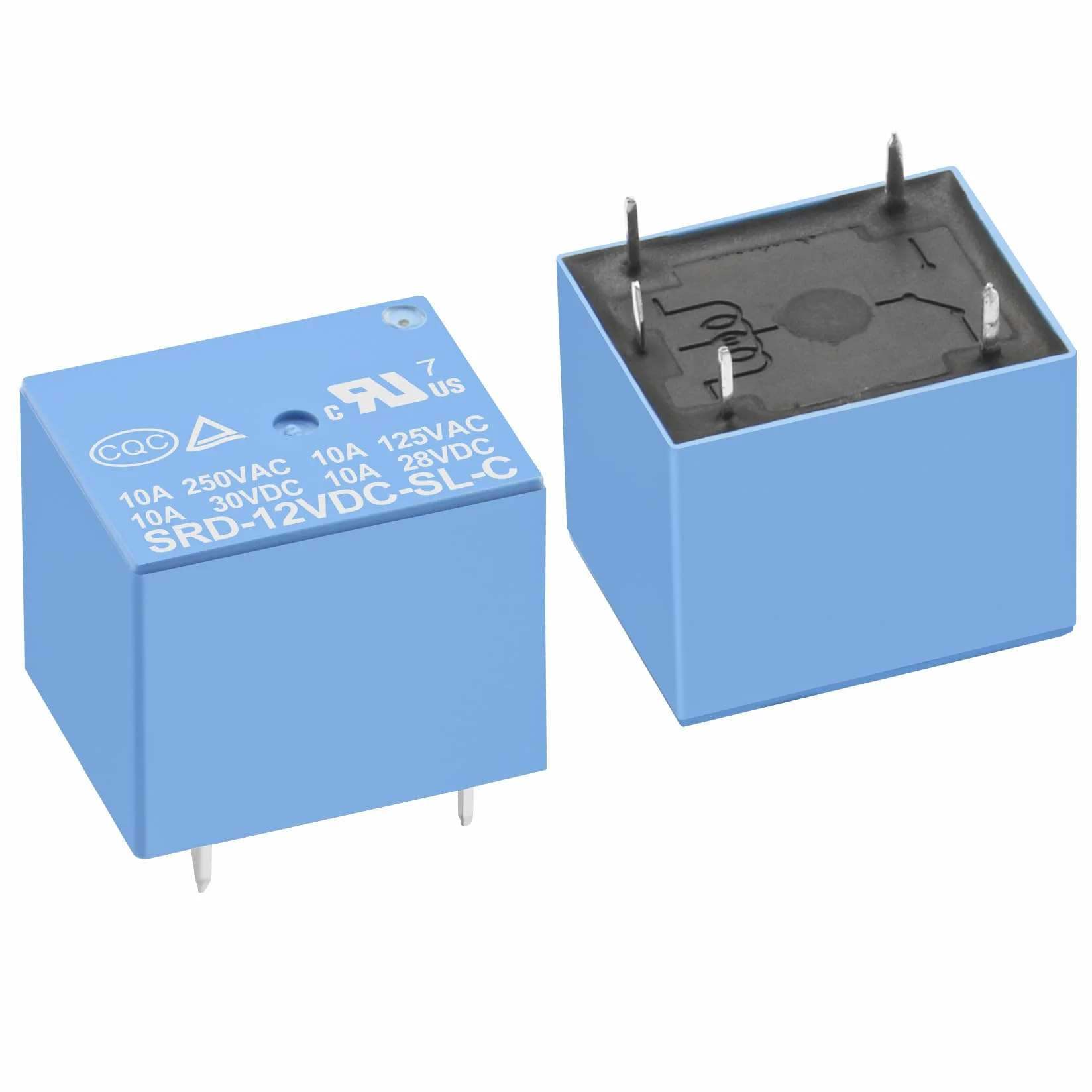 Heschen Przekaźnik płyty PC SRD-12VDC-SL-C DC 12V cewka SPDT 10A 250VAC 5-pinowe zaciski 2 szt