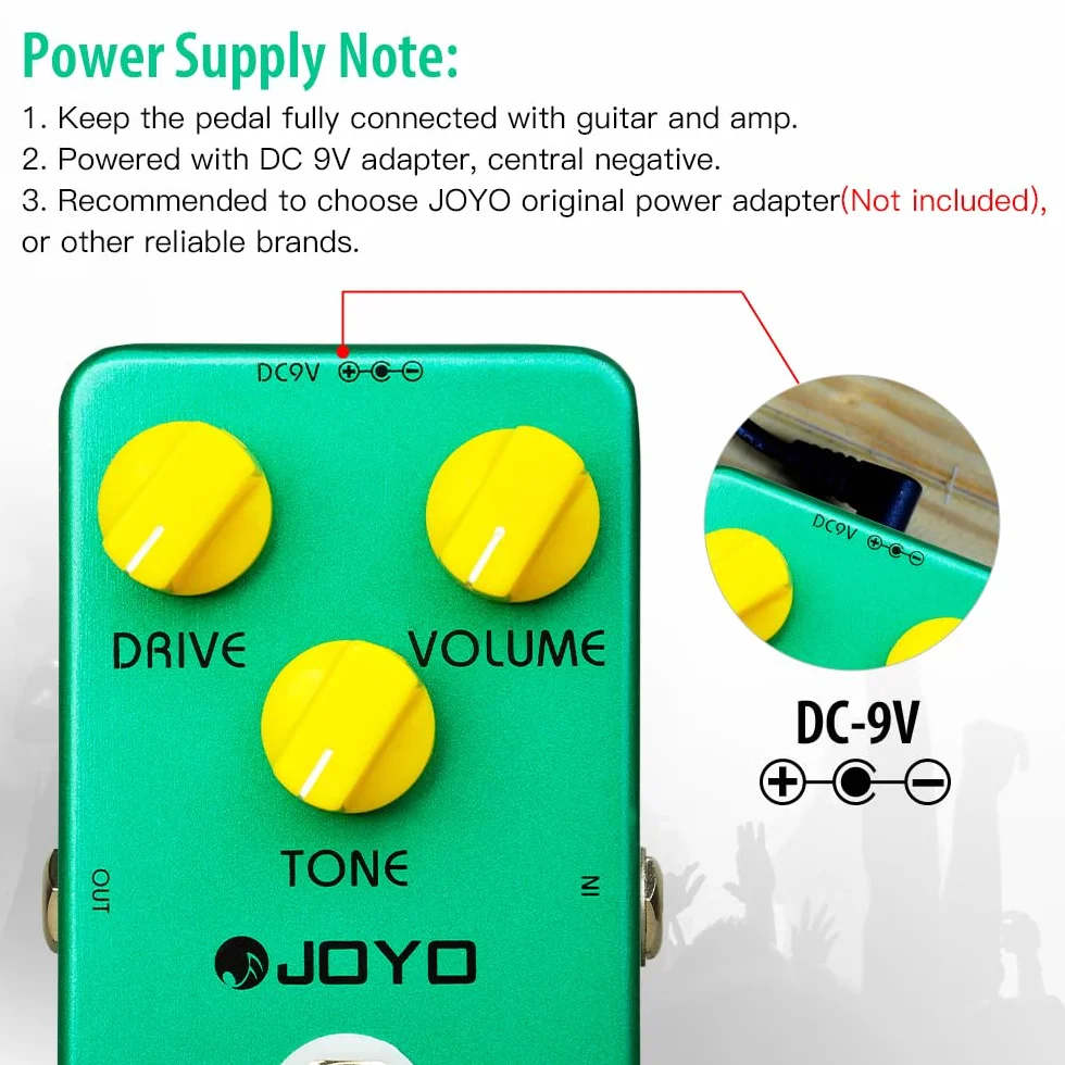 JOYO Vintage Overdrive Classic Tube Screamer do efektów gitary elektrycznej - True Bypass (JF-01)