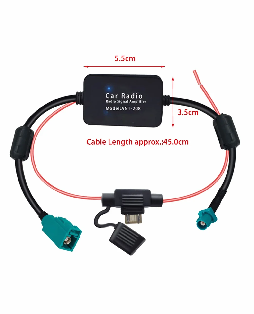 Vecys FM/AM DAB DAB+ Antena Samochodowa Wzmacniacz Sygnału Fakra Z Adapter Męski do żeńskiego 12V Digital Radio Antena Splitter Antena Wzmacniacz dla Audio Stereo Digital Car Radio