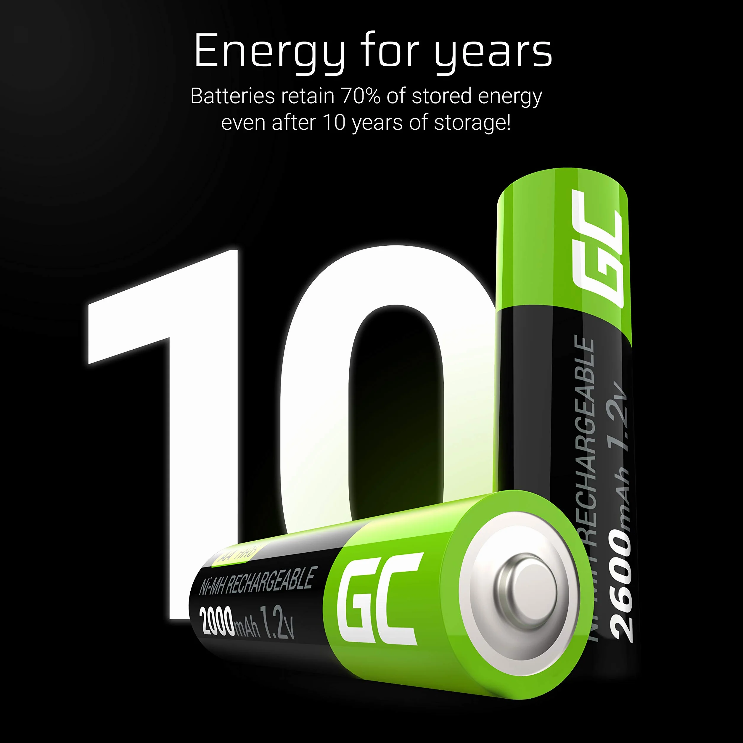 Green Cell 4x Akumulatory Paluszki AA R6 2600mAh Ni-MH – wysokiej jakości akumulatory niklowo-metalowo-wodorowe, ładowalne, trwałe i kompatybilne ze wszystkimi ładowarkami do AA