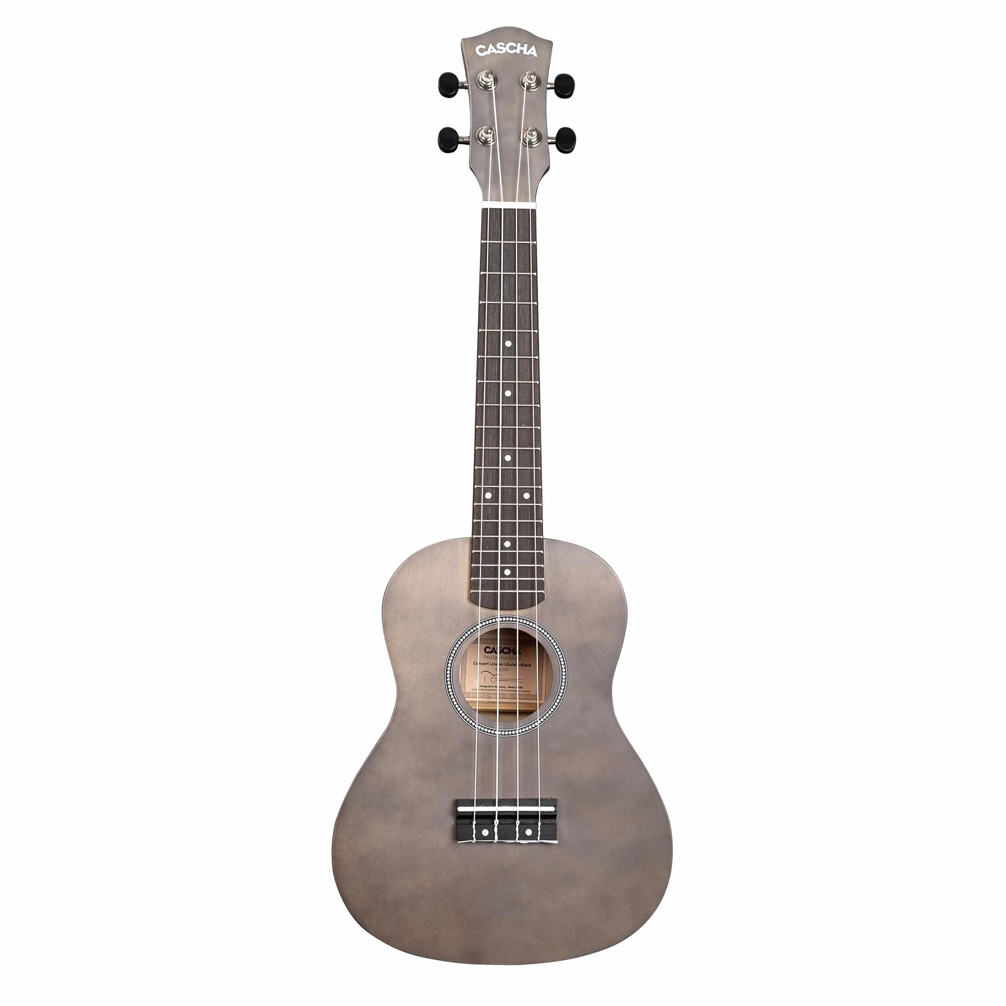 Concert Ukulele Linden Black Set (wraz z torbą, 3 ami, książką, tunerem)