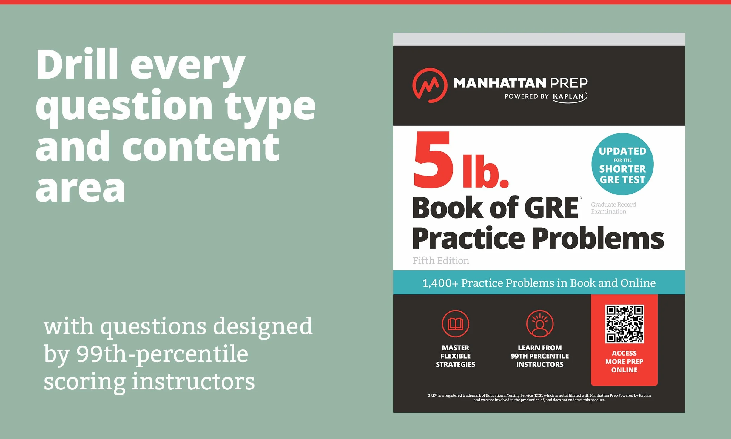 5 lb. Book of GRE Practice Problems: 1,400+ Practice Problems in Book and Online (Manhattan Prep 5 Lb)