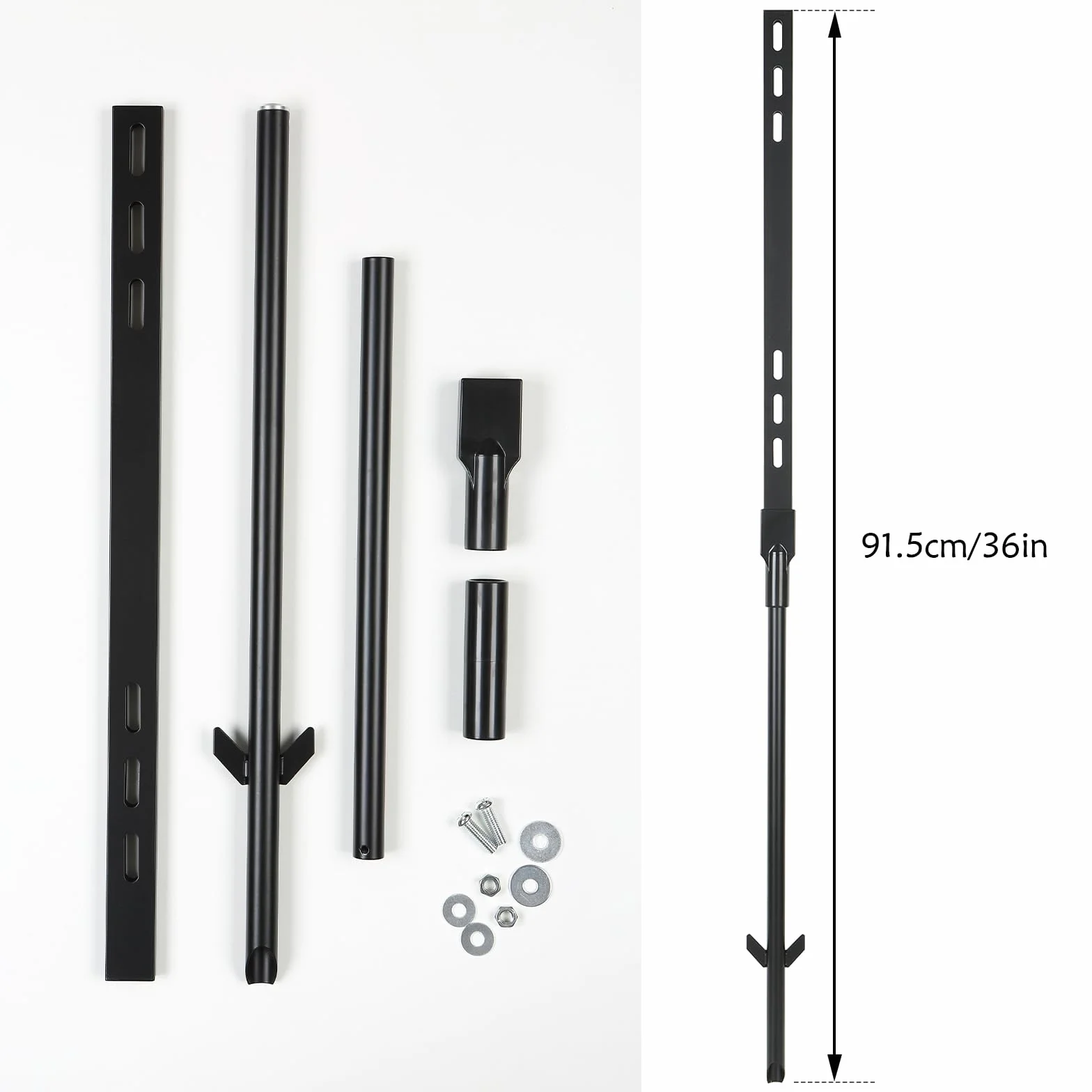 2 szt. Aluminiowy uchwyt na znaki z otworami do montażu, wysokość do 91,5 cm (czarny, 3 stopy)