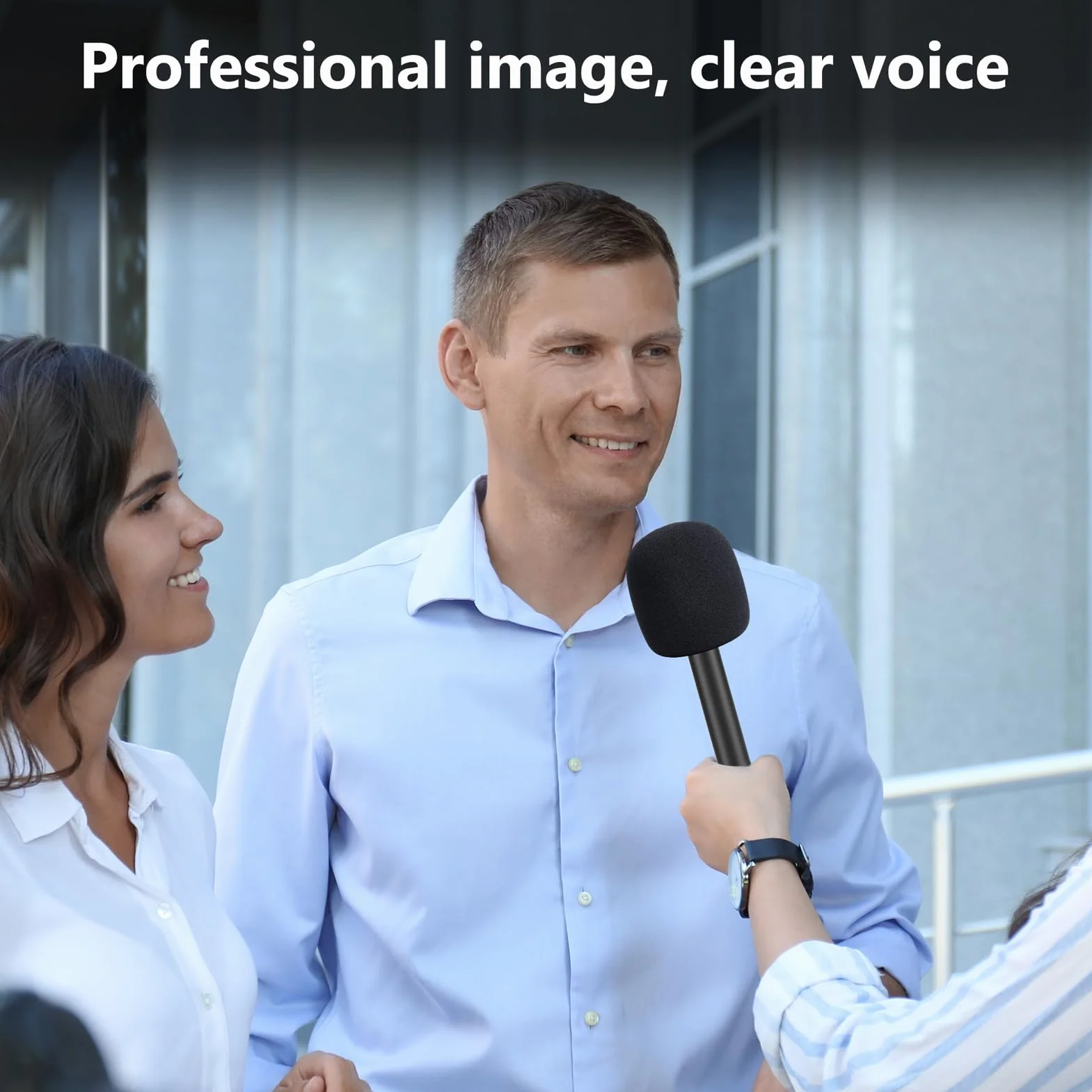 YOUSHARES Piankowa osłona mikrofonu kompatybilna z Rode Wireless Go II/PRO, odpowiednia do adaptera ręcznego Interview Go, wymienny filtr pop rode do blokowania eksplozji dźwięku