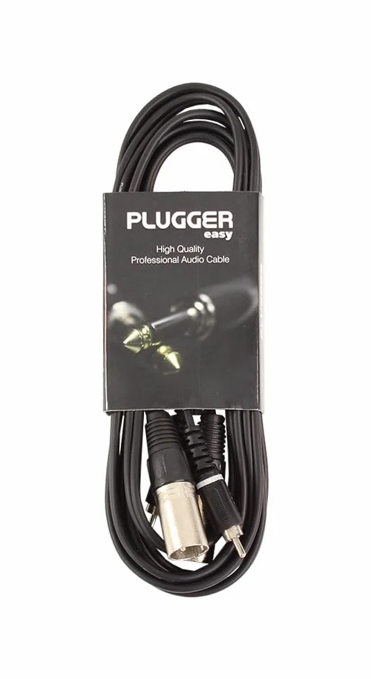 Plugger Pasek kablowy 3B/XLR męski na RCA męski 3 m czarny