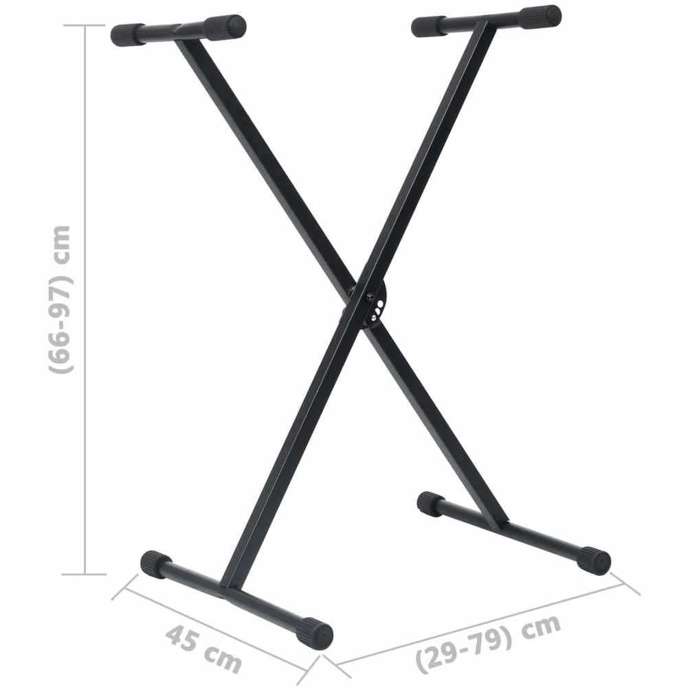 vidaXL Statyw pod keyboard ze stołkiem, czarny
