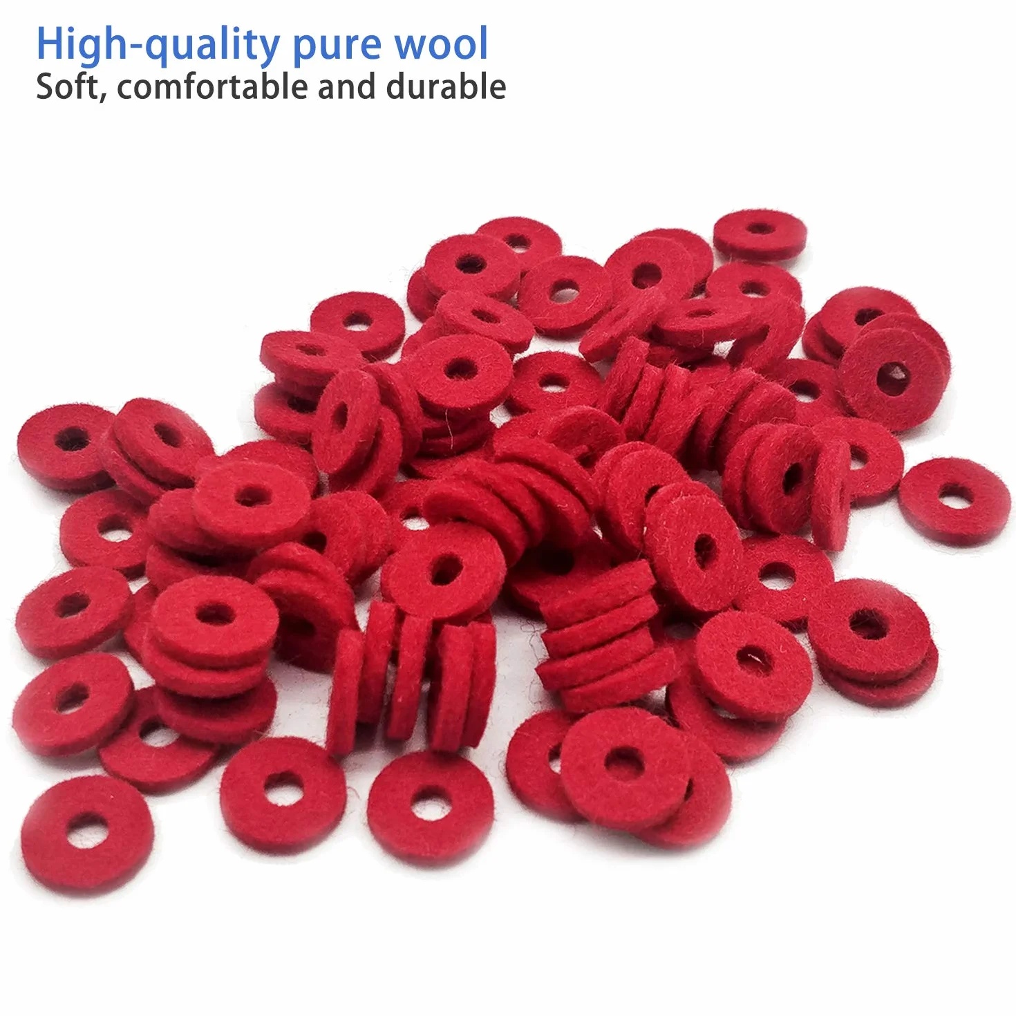 100 szt. podkładki filcowe do fortepianu, 12,5 mm, podkładka filcowa do klawiatury fortepianowej, pogrubiona, 2,5 mm, czysta wełna, podkładka filcowa, czerwony instrument fortepianowy, akcesoria,