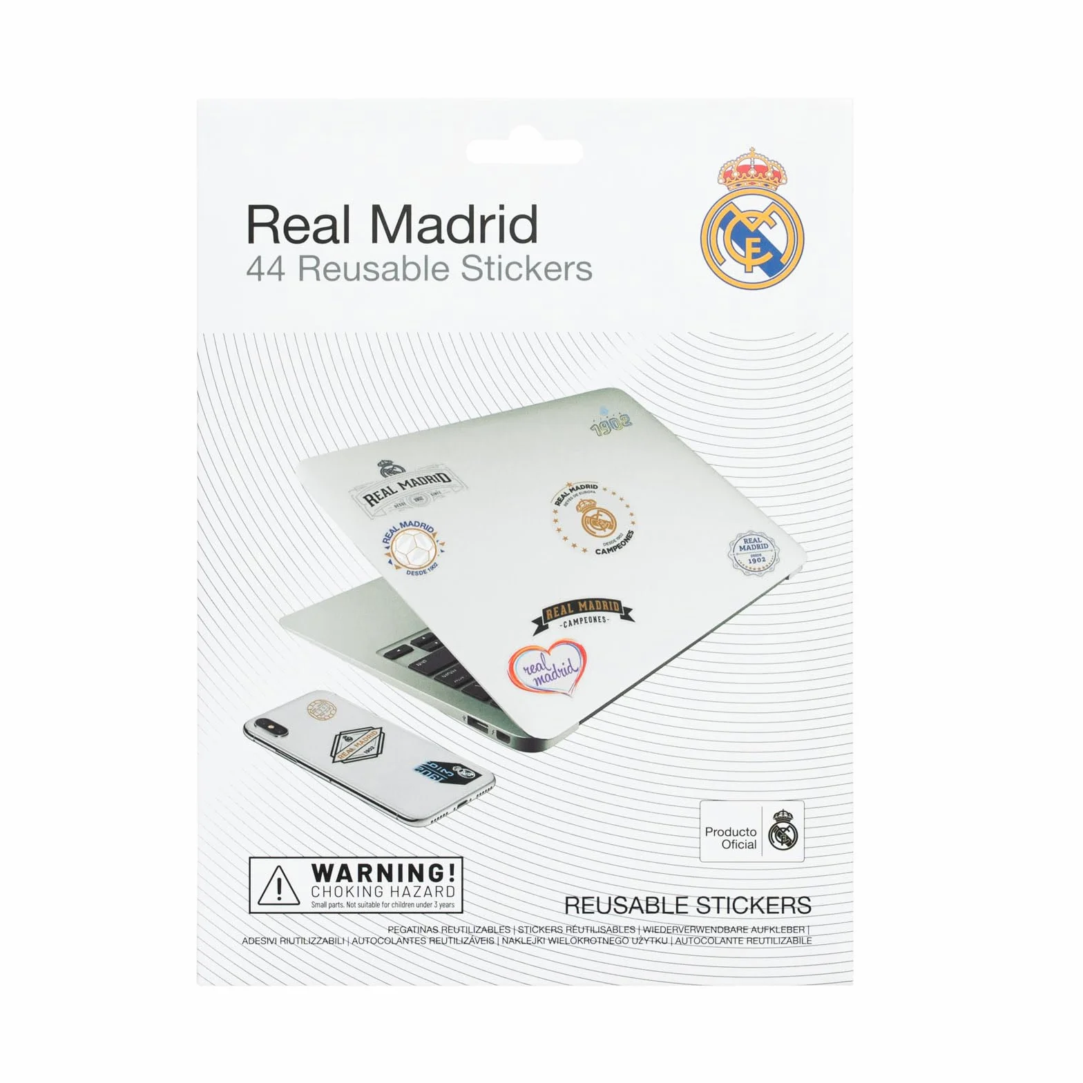 Grupo Erik Stickers Real Madrid Merchandise | Waterproof & Removable Laptop Stickers For Adults & For Children | Real Madrid Gifts For Boys