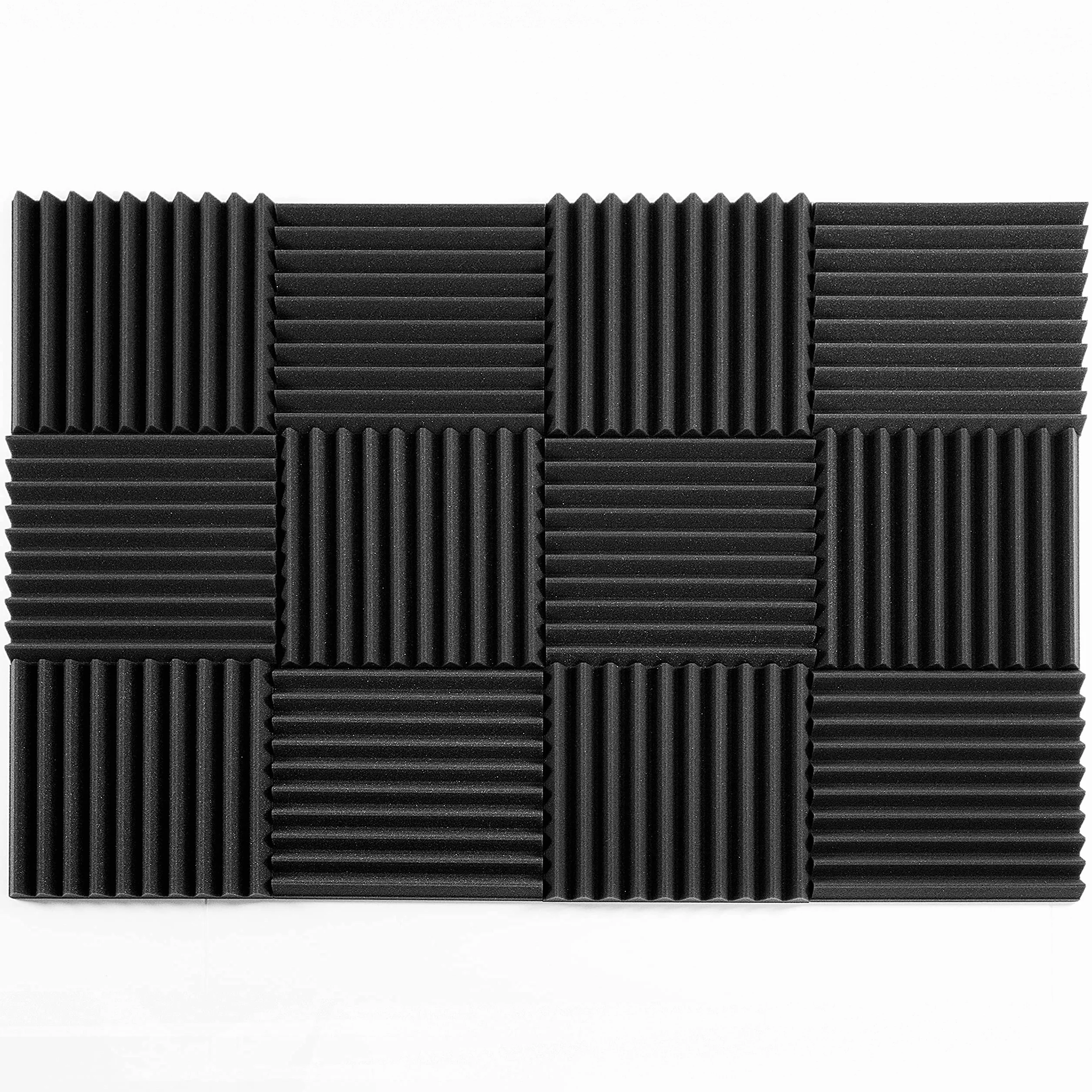 ACOUSPANEL pianka akustyczna, panele akustyczne, ognioodporna, izolacja akustyczna, ściana, pochłaniająca dźwięki, antracytowo-szara, niekompresowana, w próżni (30 x 30 x 4 cm/24 sztuki)