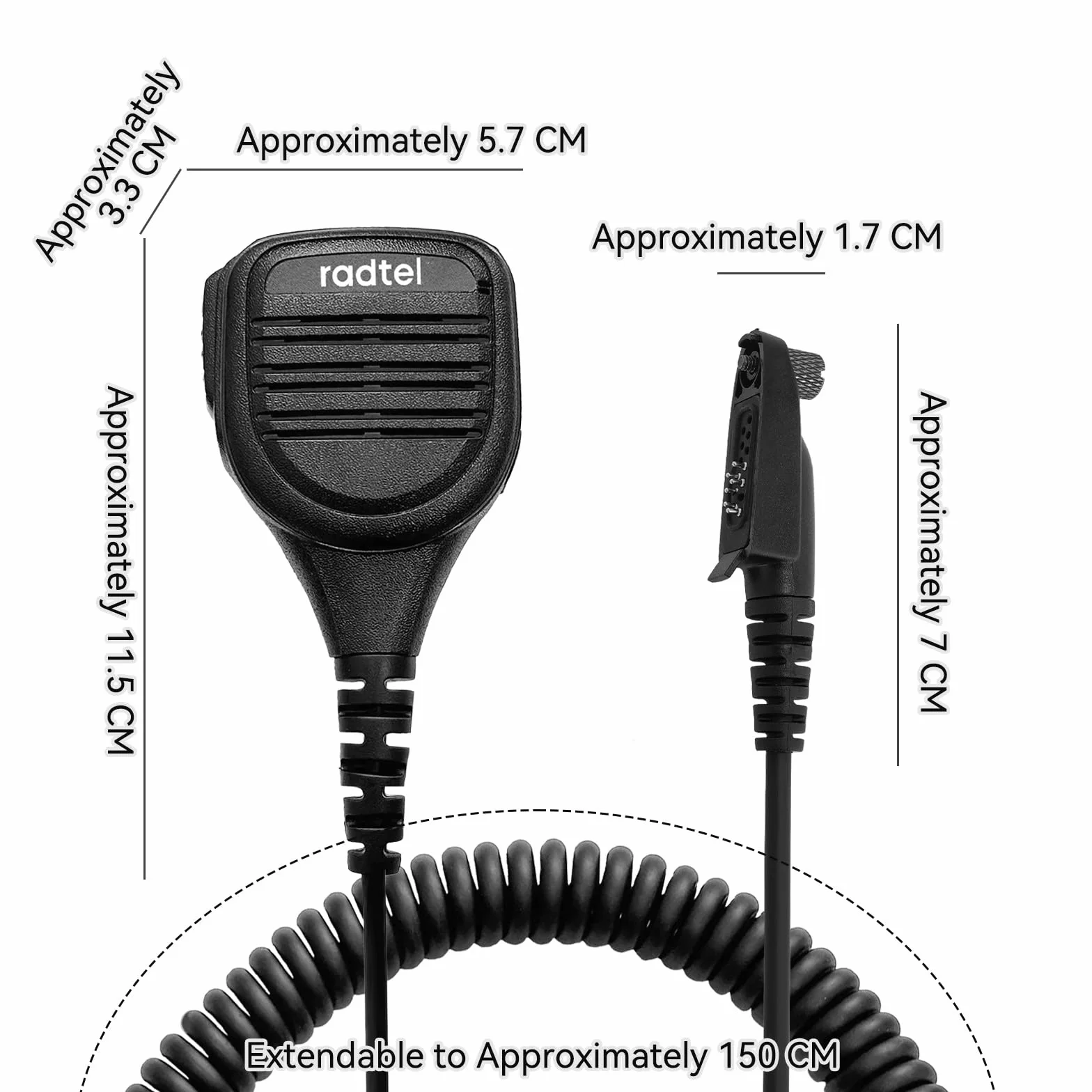 Radtel Heavy Duty Wodoodporny Mikrofon Głośnikowy do Radiotelefonów RT-880 RT-880G RT-6D RT-6DPRO, Mikrofon Walkie Talkie z Redukcją Szumów