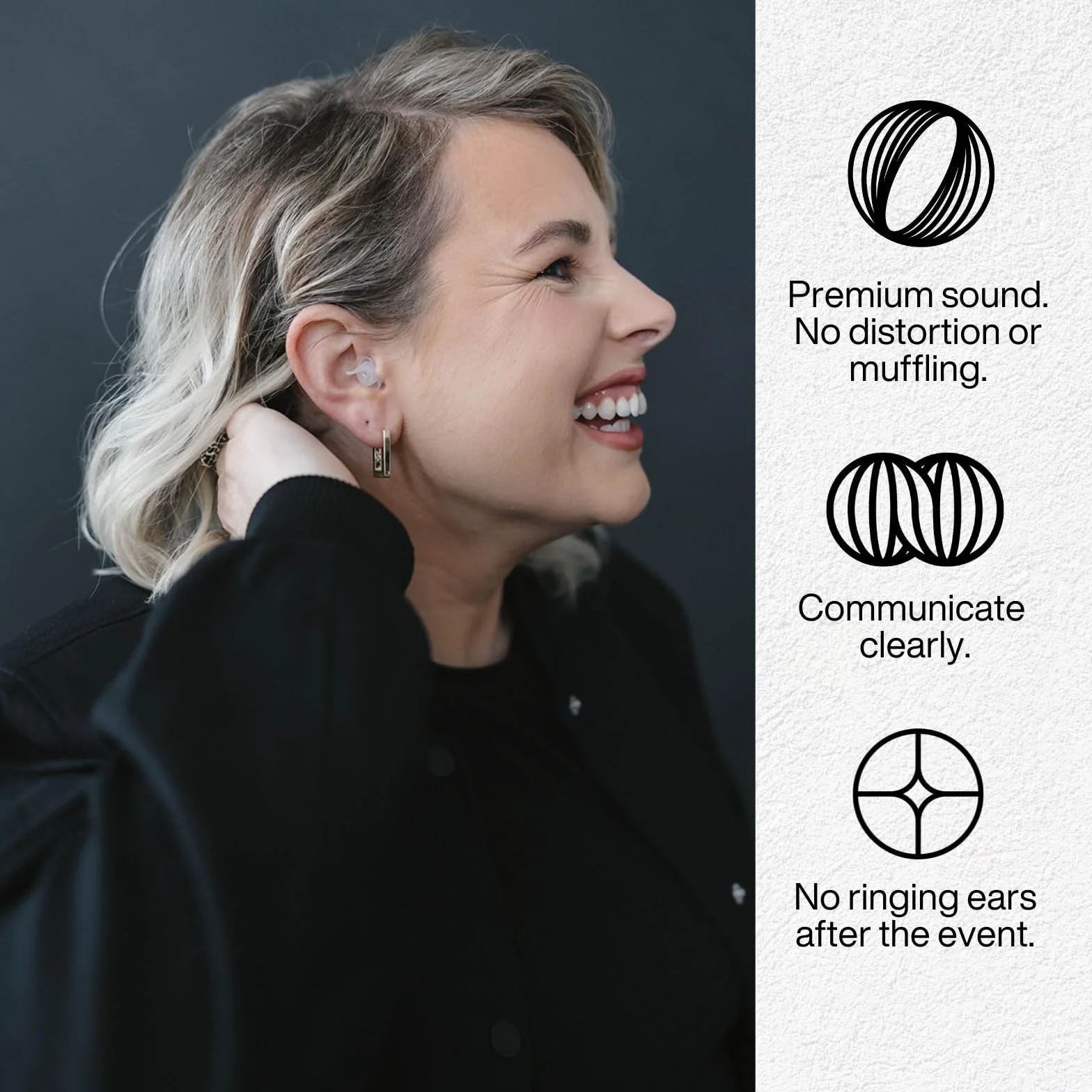 Zatyczki do uszu EarPeace PRO do muzyki i koncertów o wysokiej jakości - zatyczki chroniące słuch dla muzyków i na festiwale - opatentowane zatyczki do uszu z redukcją szumów - wysoka ochrona 20 dB