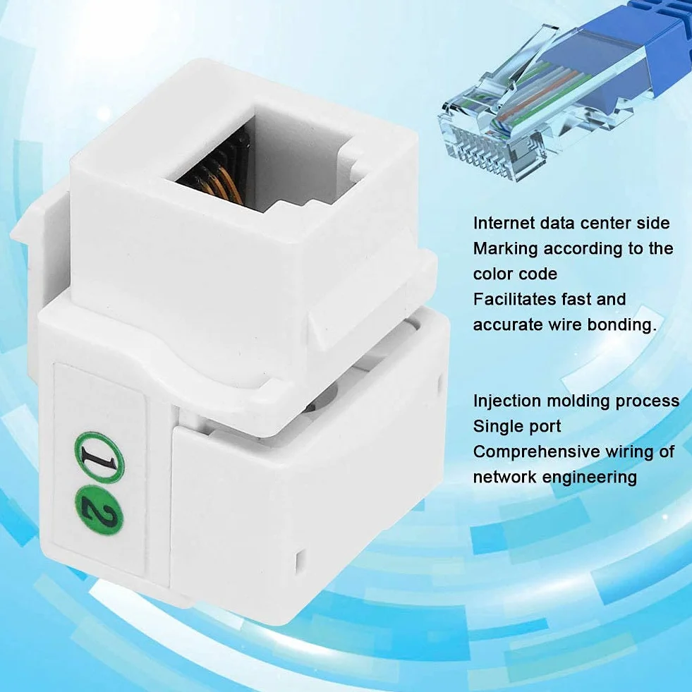 Keystone Rj11,Rj11 Keystone 5 Szt. Telefoniczny Moduł Głosowy, Akcesorium do Okablowania Sieciowego, Pojedynczy Port RJ11 Cat 3 z Osłoną Przeciwpyłową, Zintegrowany Moduł Sieciowy do Inżynierii Sieci