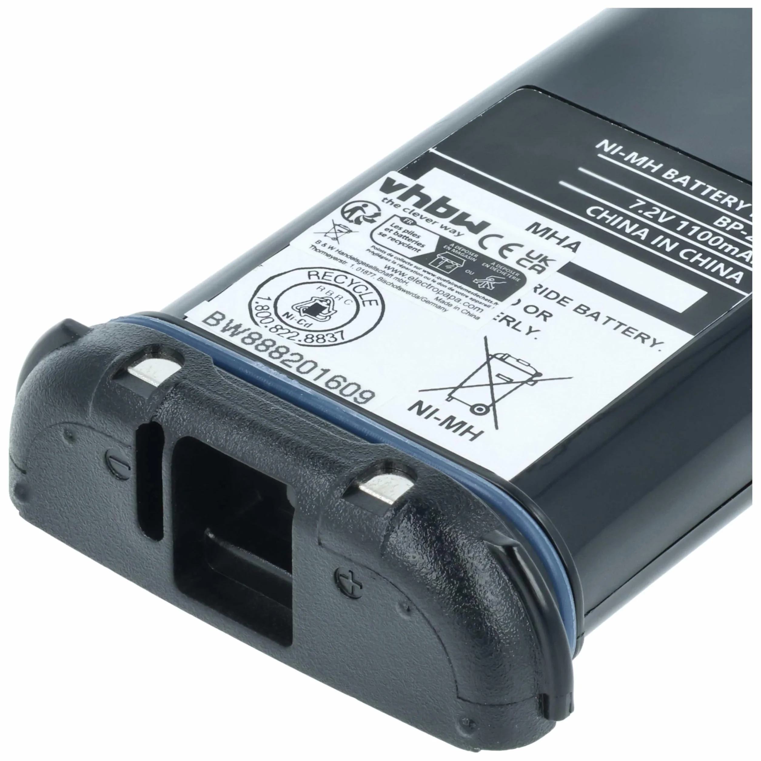 vhbw Akumulator zastępczy do Icom BP-224, BP-224H do radiotelefonu, Walkie Talkie (1100 mAh 7,2 V NiMH)