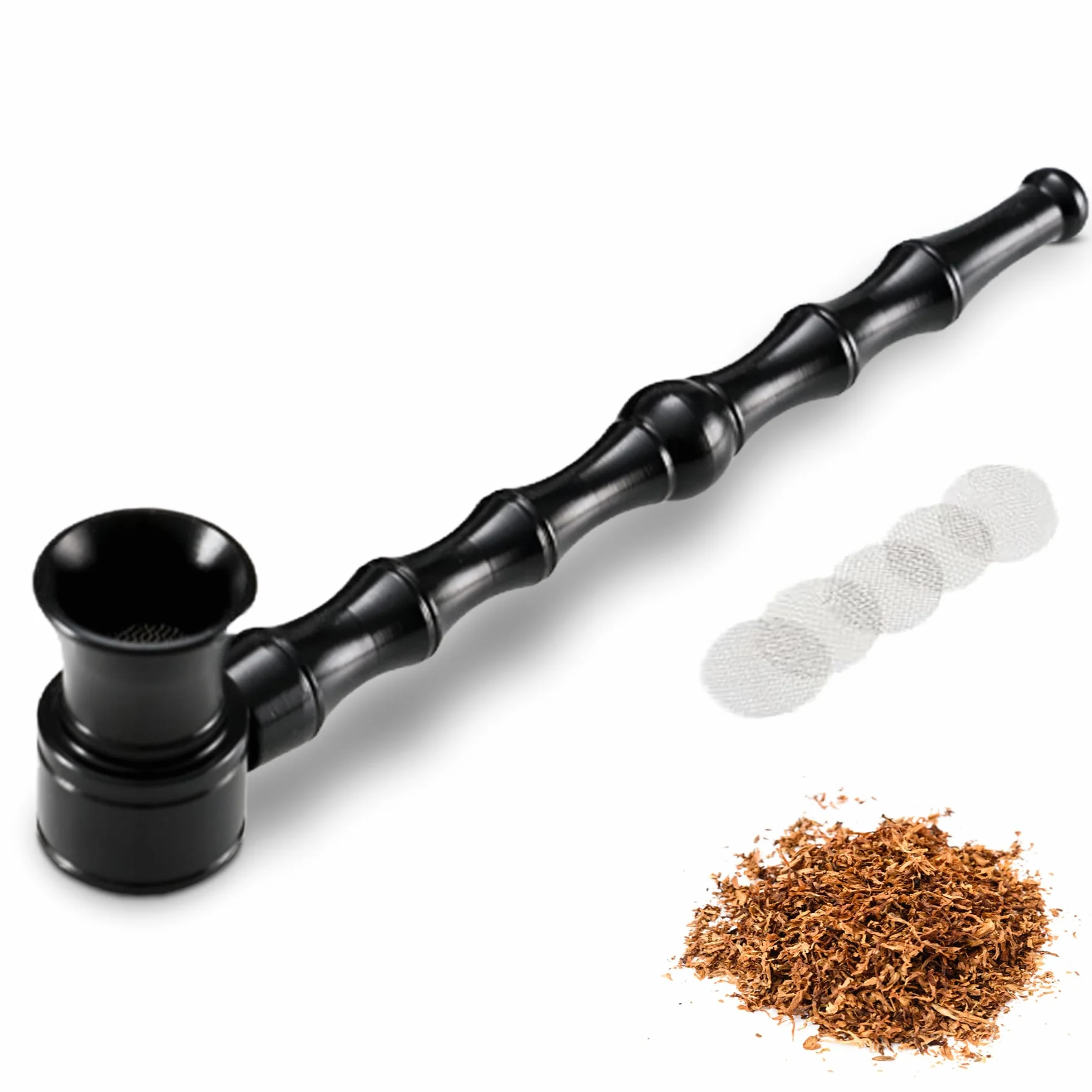 Pur fajka z metalu 13 cm | fajka do ziół i tytoniu | odkręcana głowica | łatwa do czyszczenia | w zestawie 5 sitek ze stali nierdzewnej | wysokiej jakości fajka do ziół / metalowa fajka