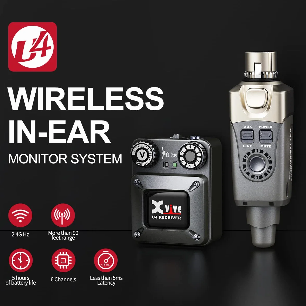 Xvive Transmitter U4T tylko dla systemu monitorowania ucha U4