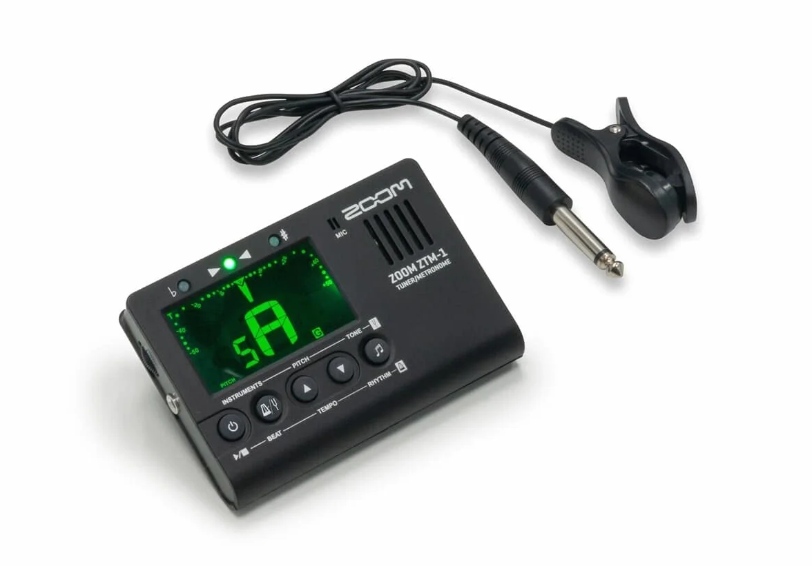 ZOOM ZTM-1 Chromatyczny tuner i metronom do gitary, basu, ukulele, skrzypiec – idealny do ćwiczeń i występów