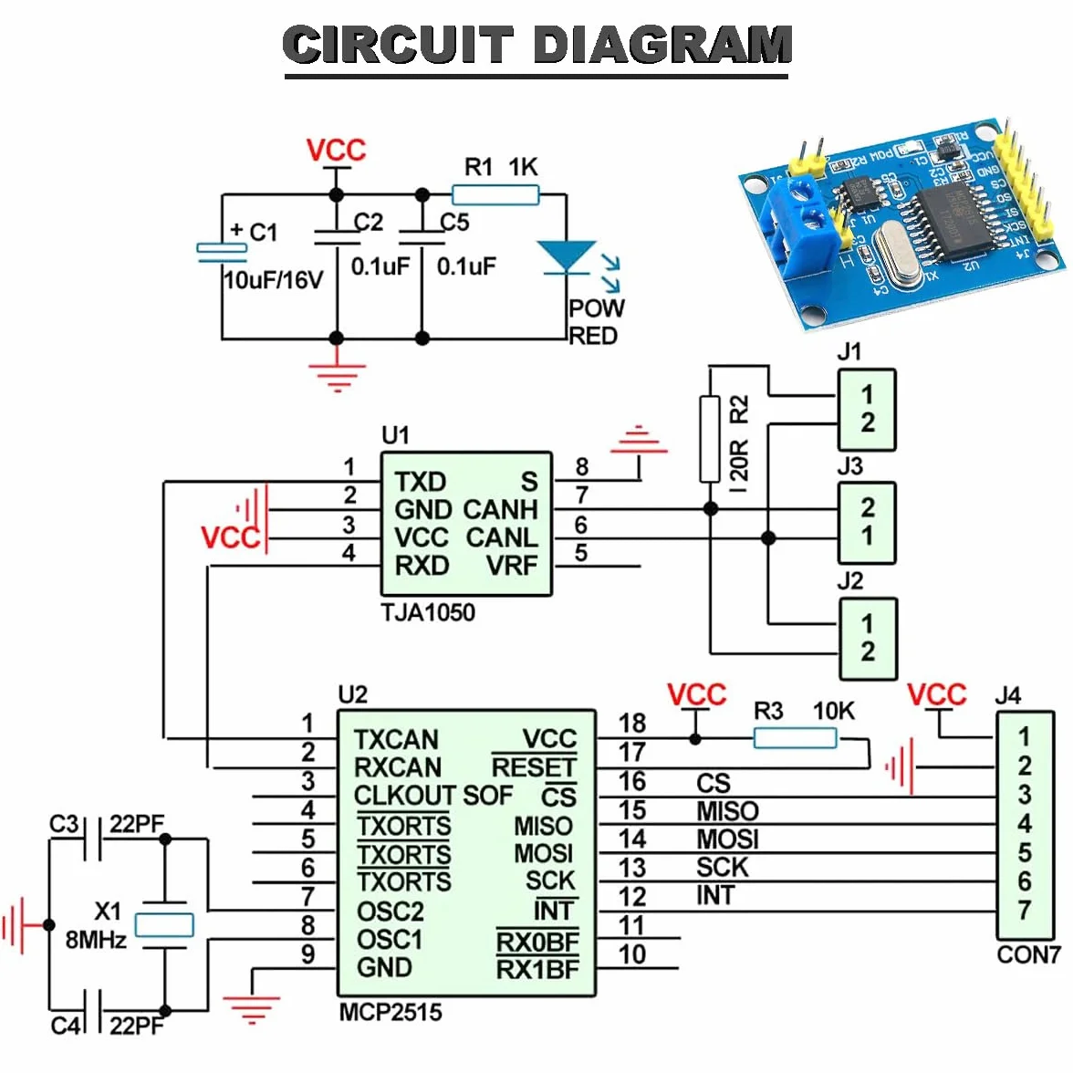 2 szt. Moduł magistrali CAN Bus MCP2515 TJA1050 SPI moduł odbiornika Kontroler Interfejs z kablem dla Arduino dla 51 dla MCU dla Arm Development Board