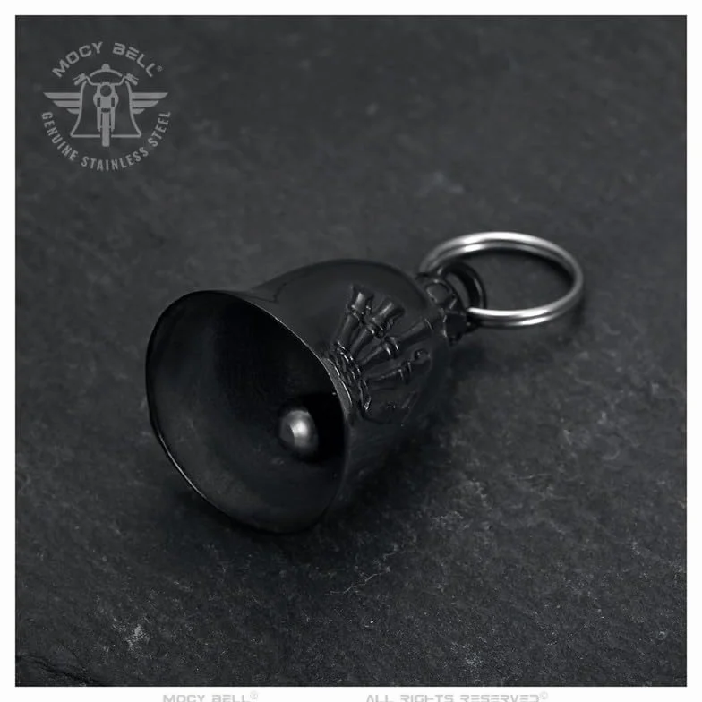 Dzwoneczek motocyklowy Finger Happiness Holder MOCY BELL Stal nierdzewna Czarny
