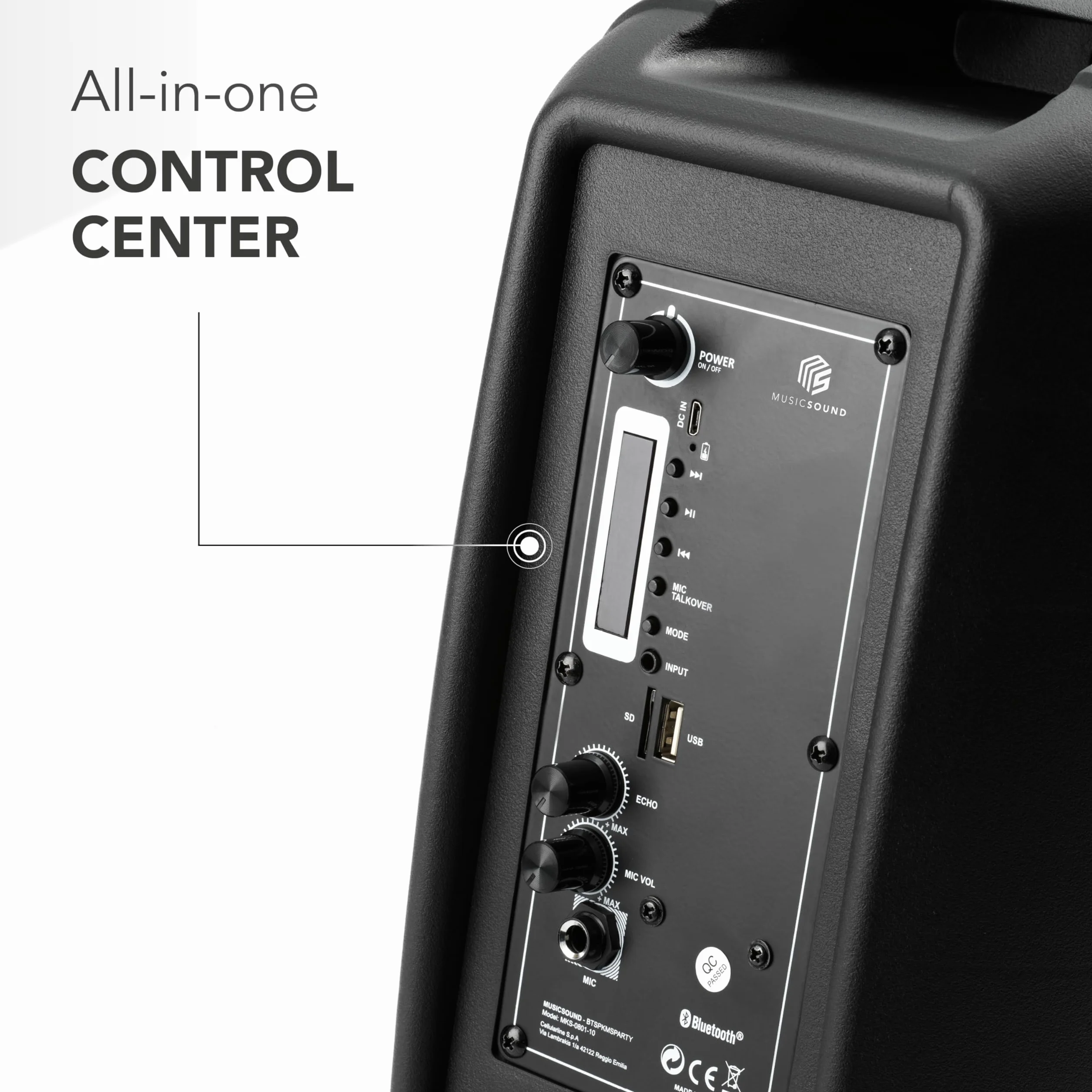 Music Sound | Głośnik Karaoke | Głośnik bluetooth ze światłem LED - 5 watów mocy