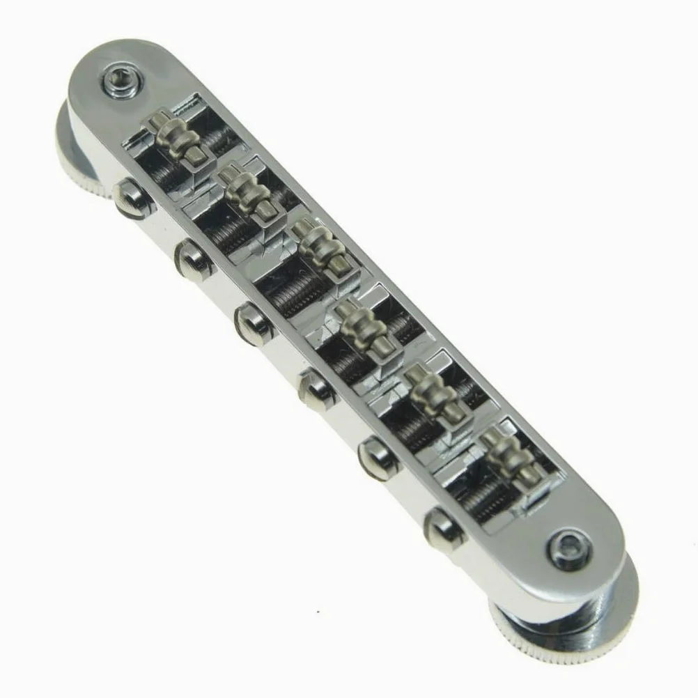 KAISH Chromowany rolkowy mostek siodełkowy Tune-O-Matic do gitary Les Paul, SG, ES Dot, Gretsch Bigsby z gwintowanymi słupkami M4